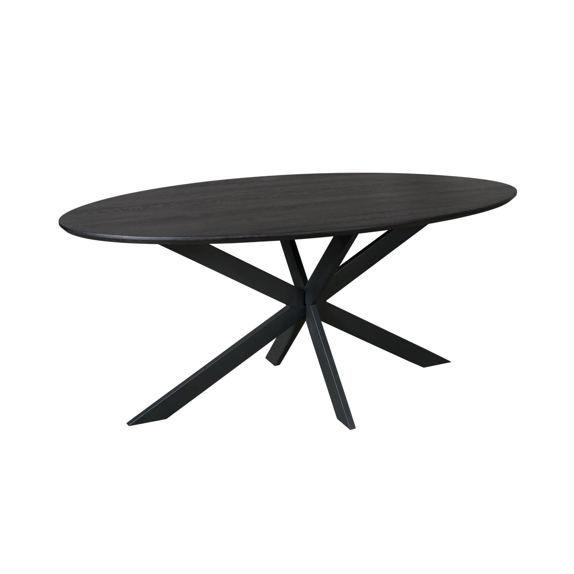 Eiken eettafel Ferris | Ovaal 180 cm | Zwart - STF