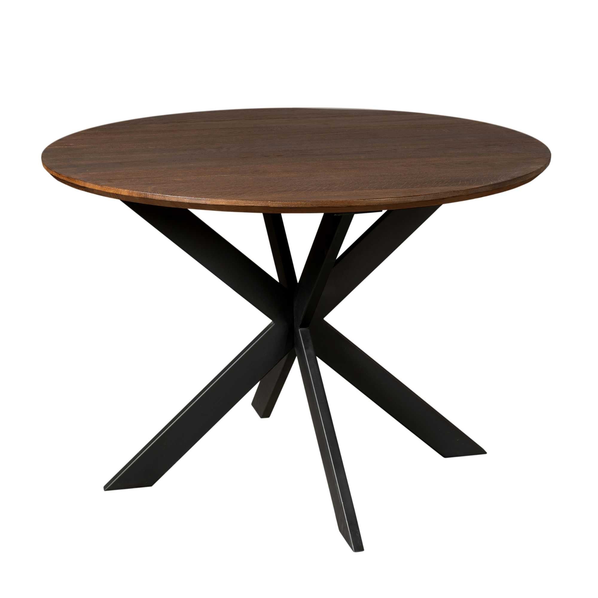 Eiken eettafel Ferris | Rond 130 cm | Bruin - STF