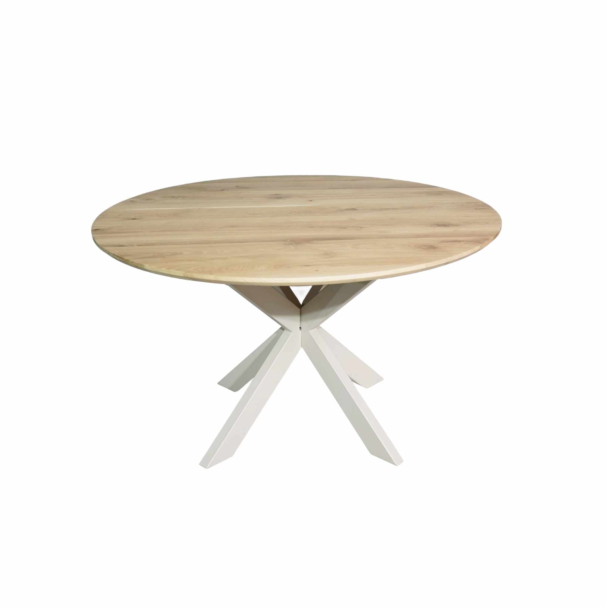 Eiken eettafel Ferris | Rond 150 cm | Naturel | Poot Zand - STF