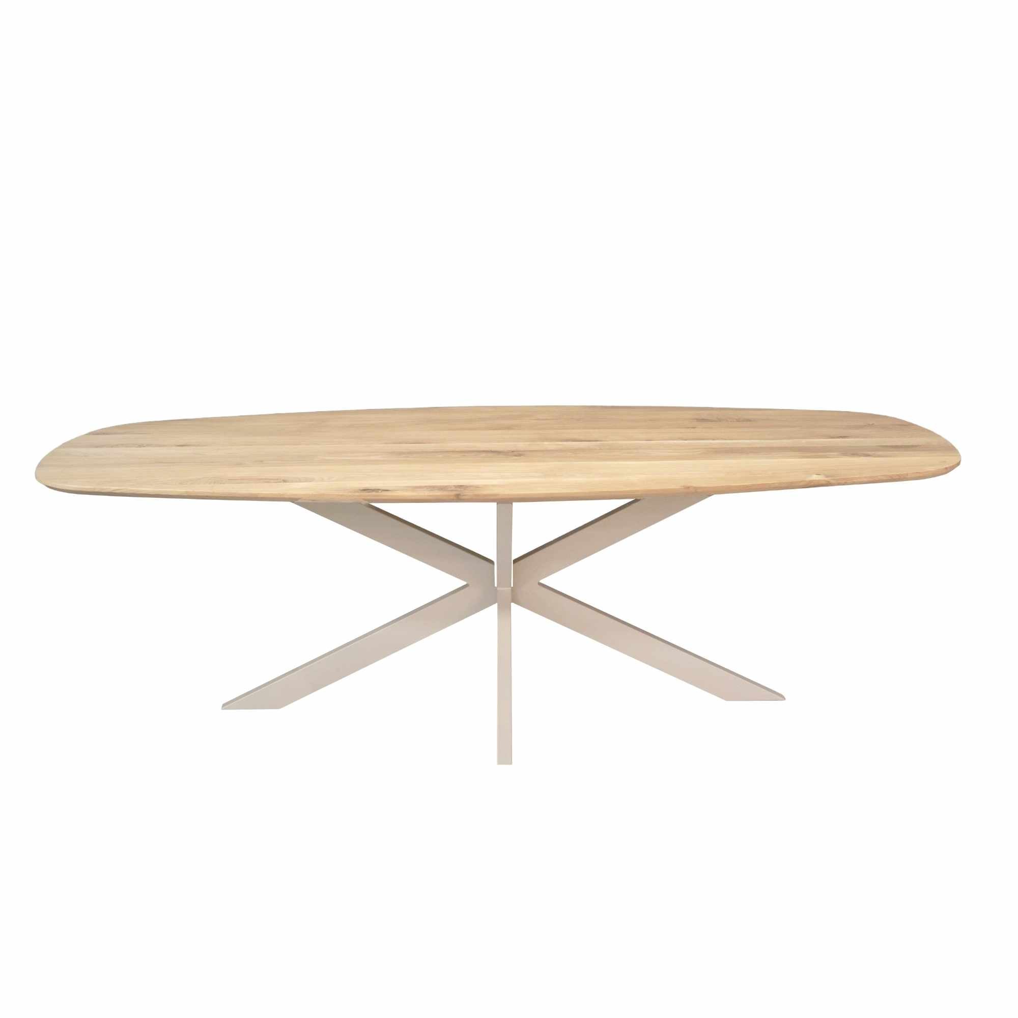 Eiken eettafel Ferris | Deens Ovaal 240 cm | Naturel | Poot Zand - STF
