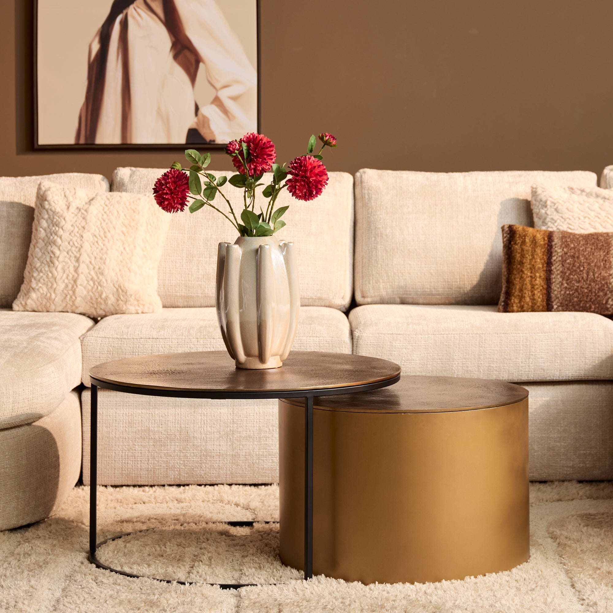 Table basse Luna | Or | Lot de 2 - STF