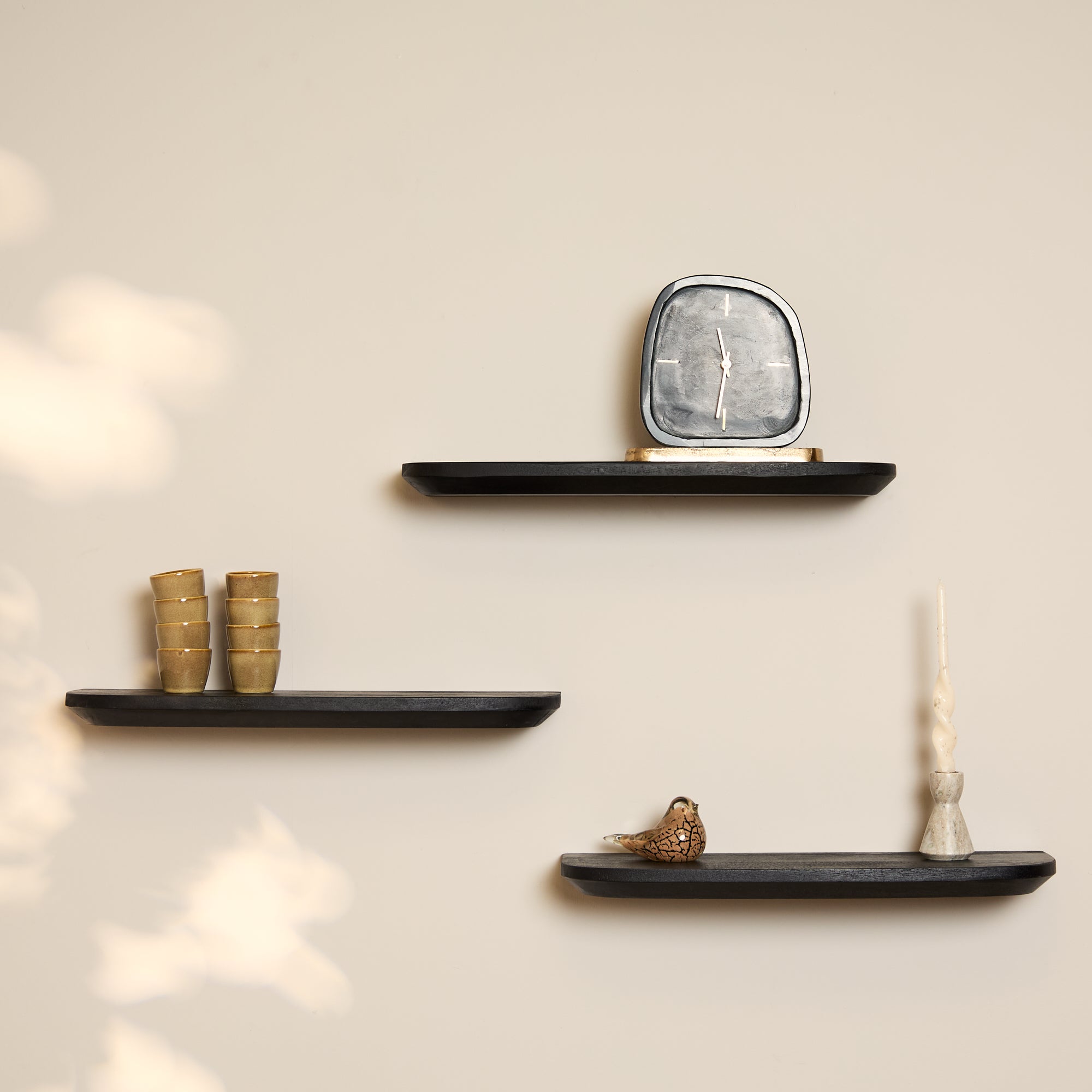 Wandplank Gusta Zwart | 60 cm | Set van 3 - STF