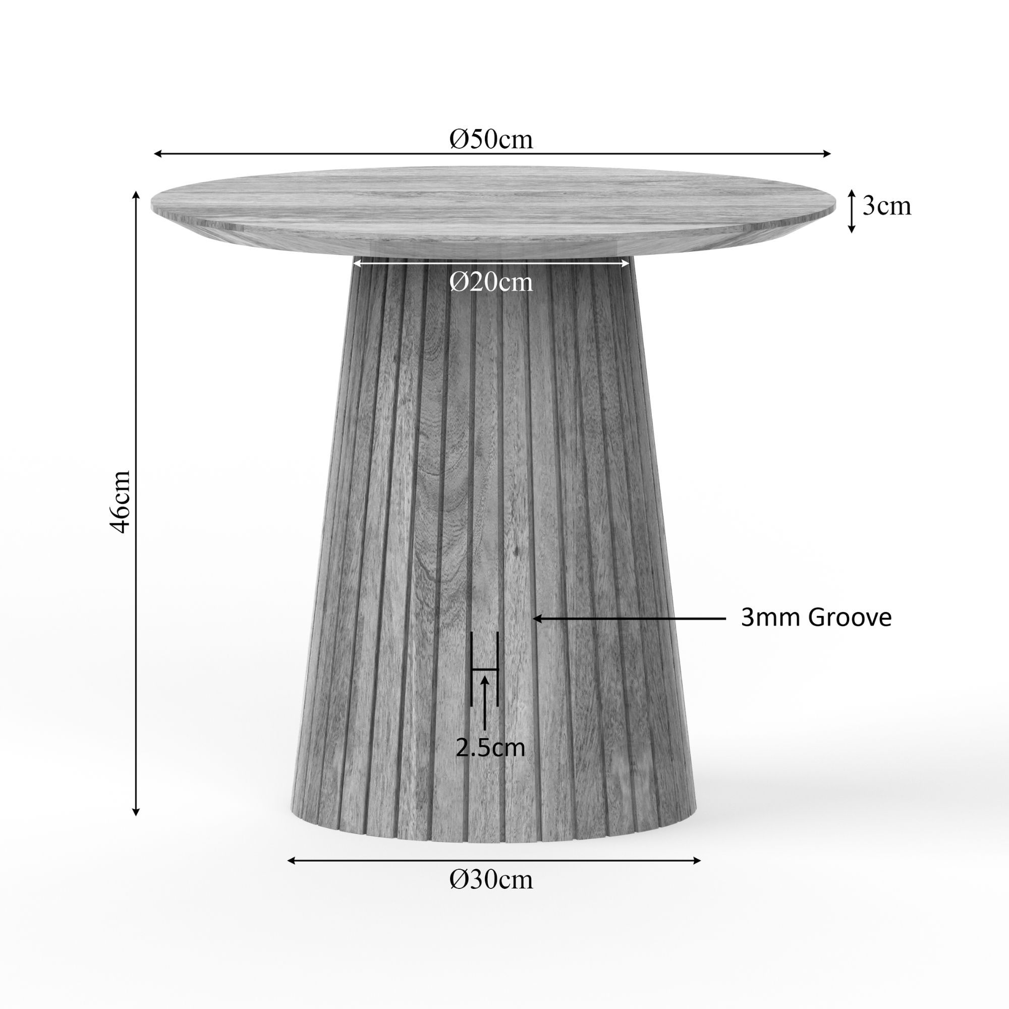 Salontafel Solana | 50 cm | Taupe - STF