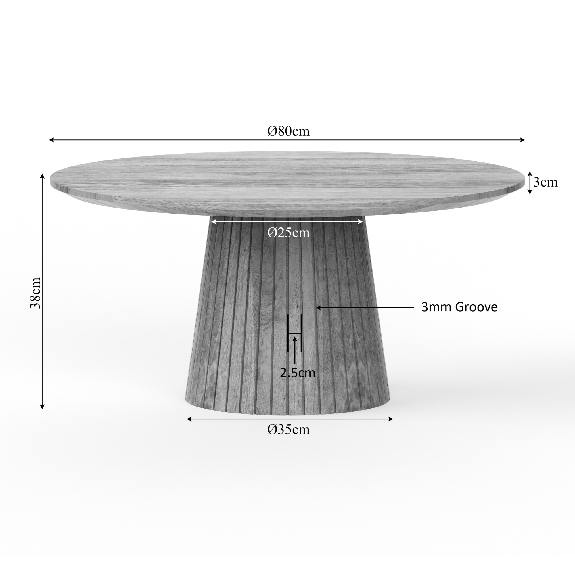 Salontafel Solana | 80 cm | Taupe - STF