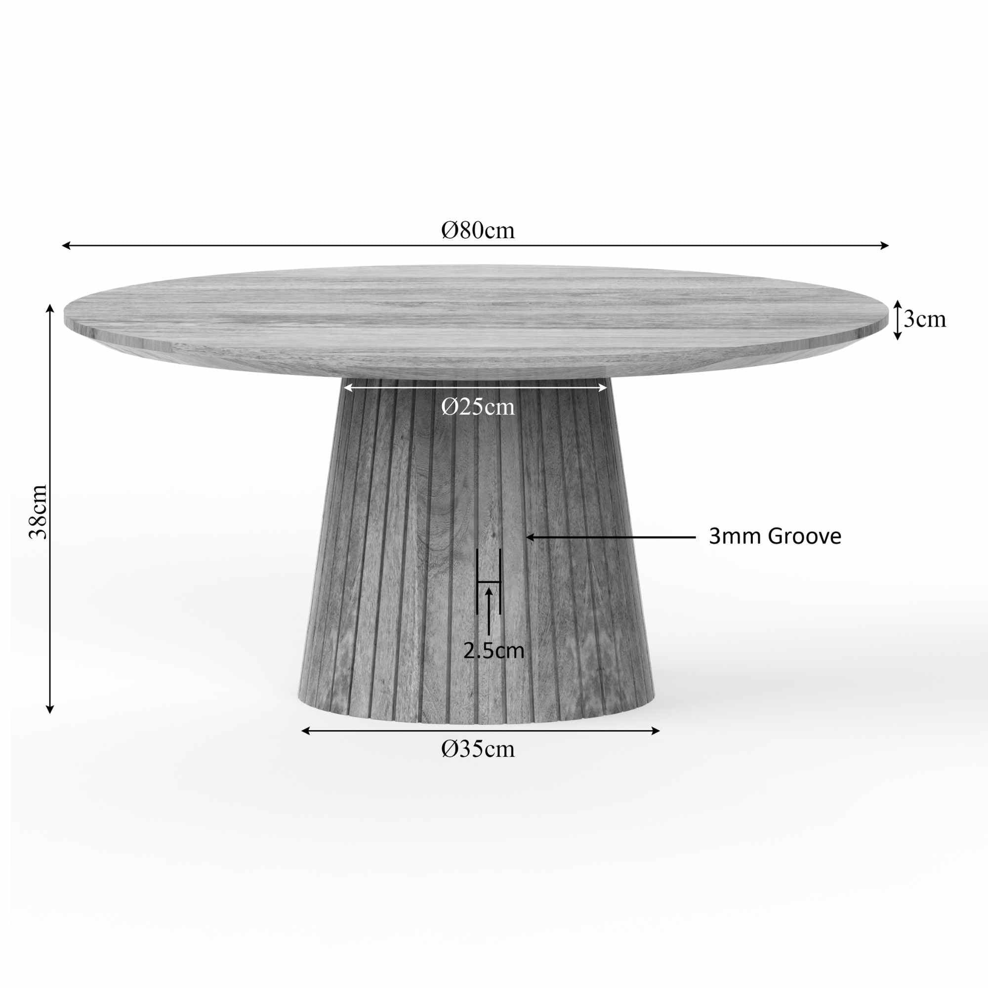 Salontafel Solana | 80 cm | Taupe - STF