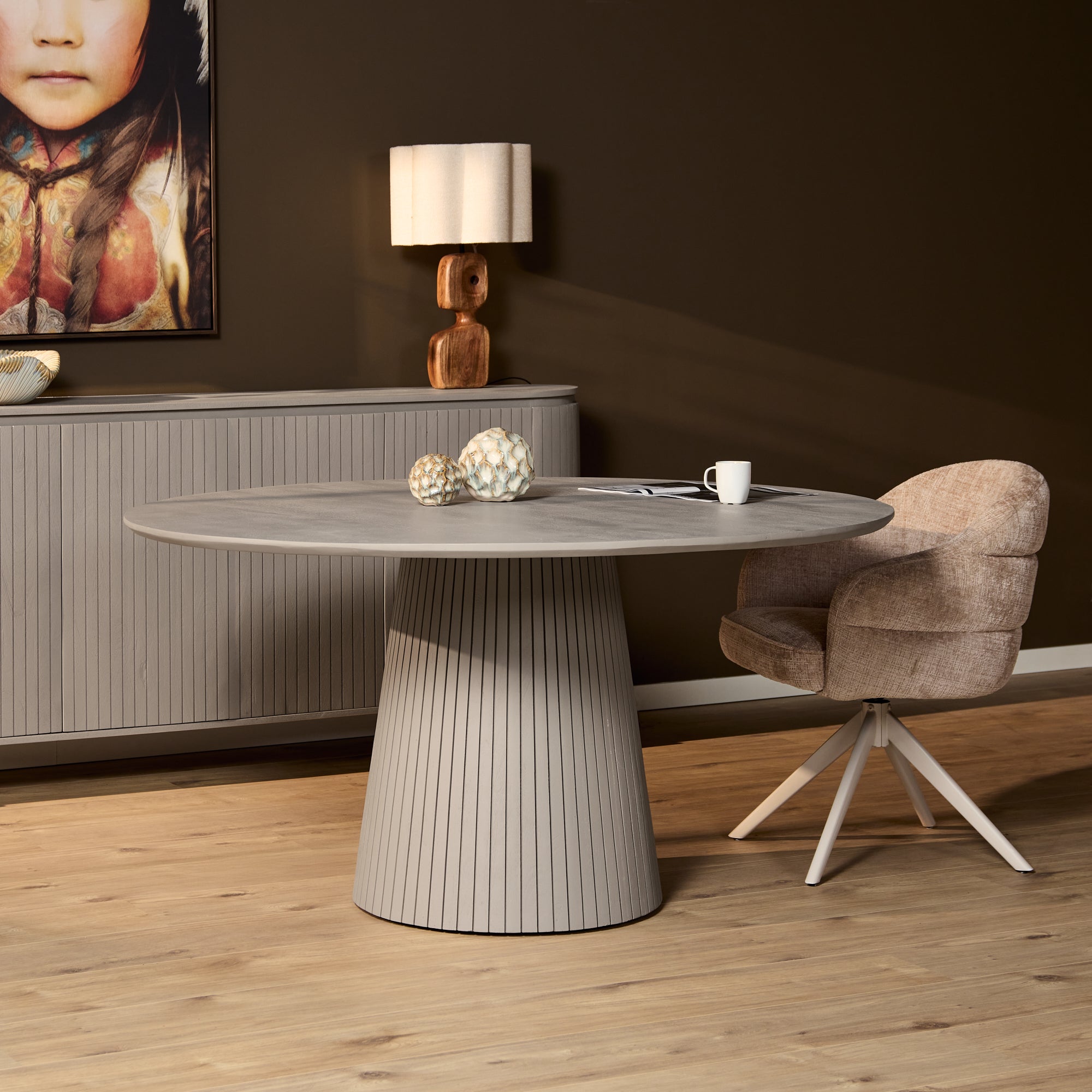 Eettafel Solana | 130 cm | Taupe - STF