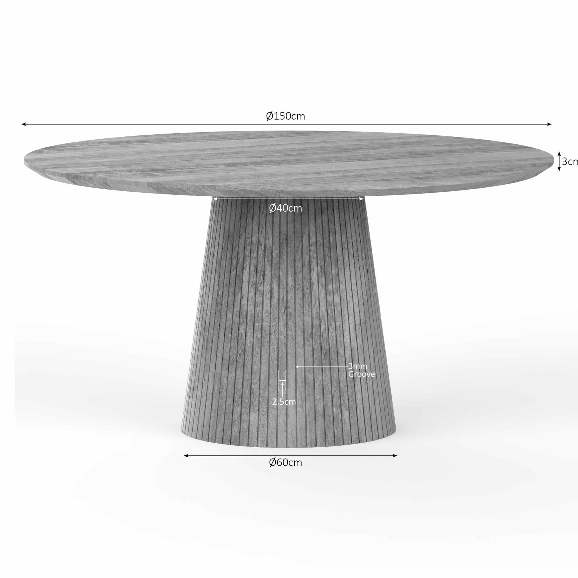 Eettafel Solana | 150 cm | Taupe - STF
