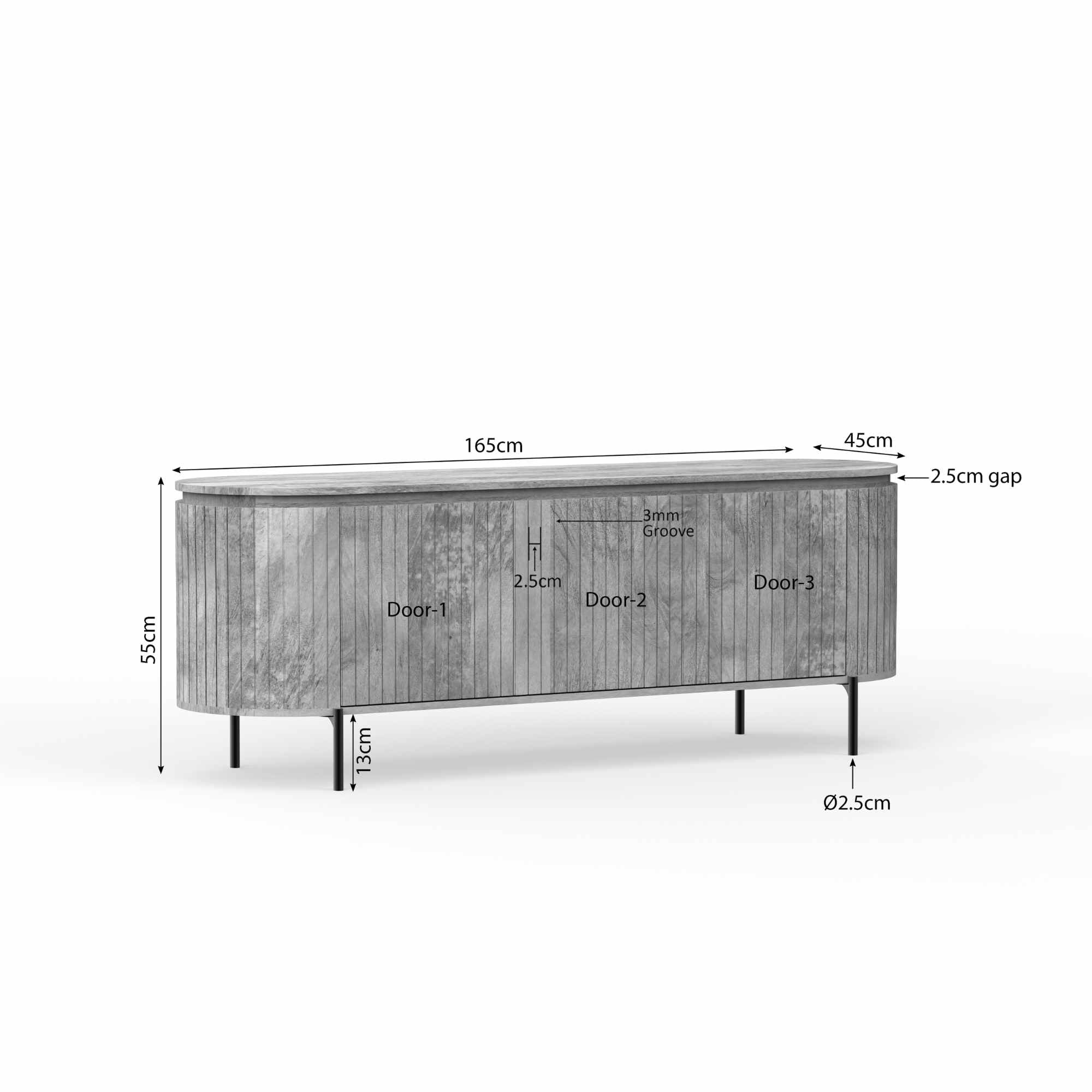 tv-meubel Solana | 165 cm | taupe - STF
