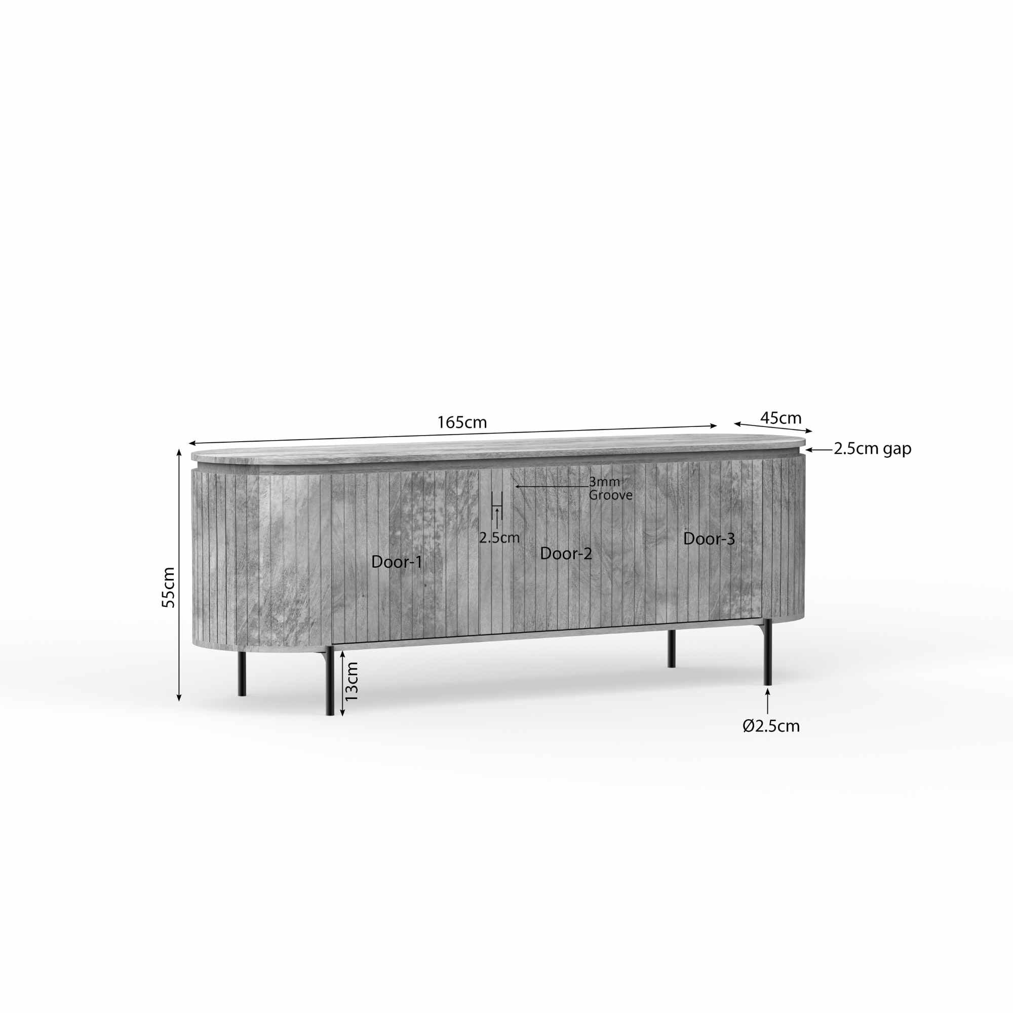 tv-meubel Solana | 165 cm | taupe - STF