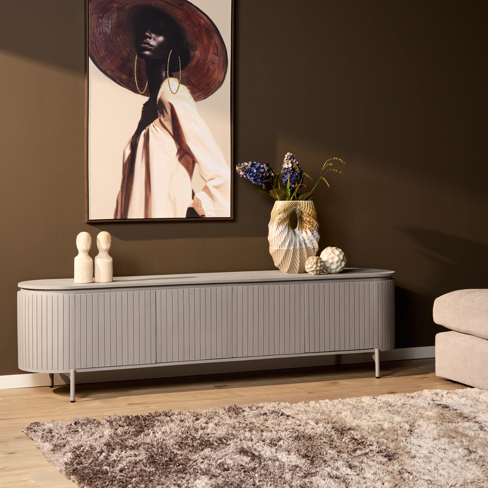 Tv-meubel Solana | 210 cm | Taupe - STF