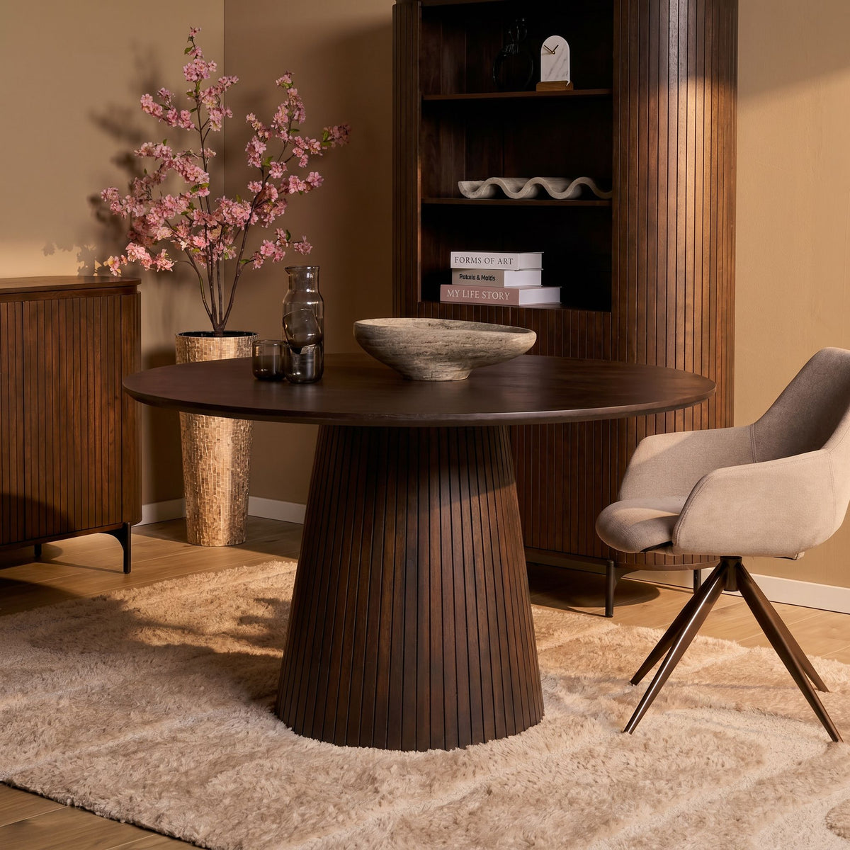 Ronde eettafel Solana Bruin Mangohout 150 cm - STF