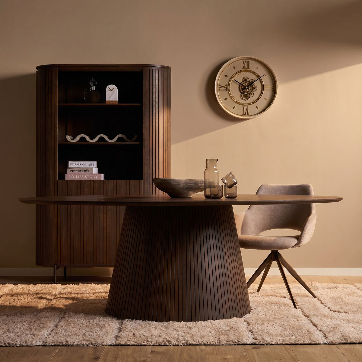 Ovale eettafel Solana Bruin Mangohout 240 cm - STF
