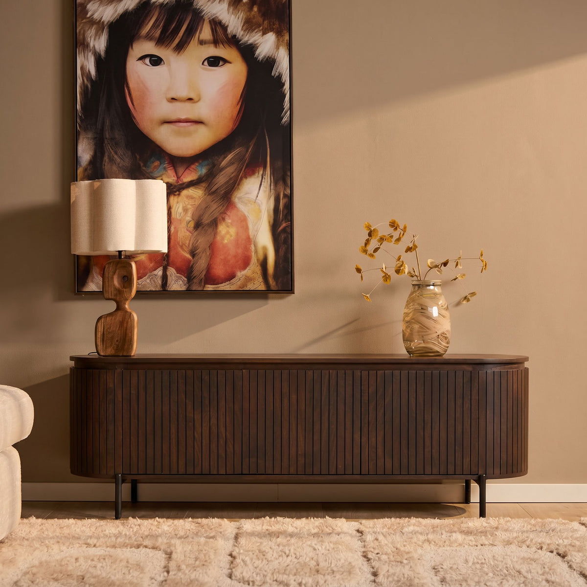 Tv-meubel Solana bruin mangohout 165 cm - STF