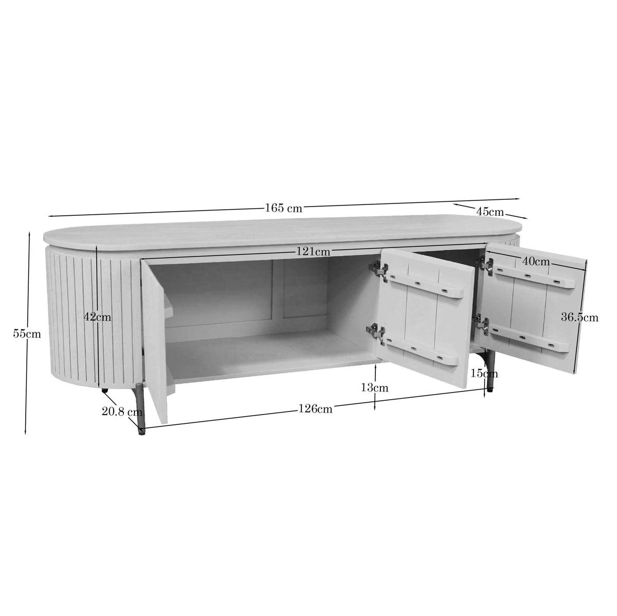 Tv-meubel Solana bruin mangohout 165 cm - STF