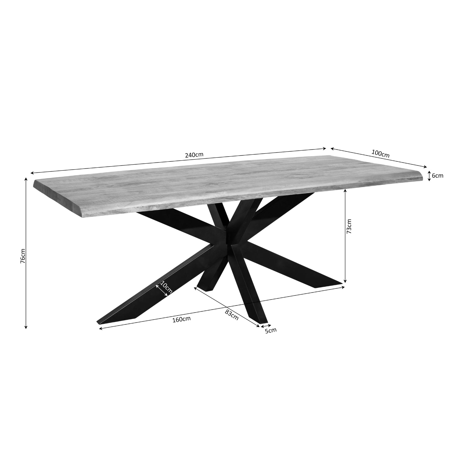 Boomstamtafel Denver | 240 cm - STF