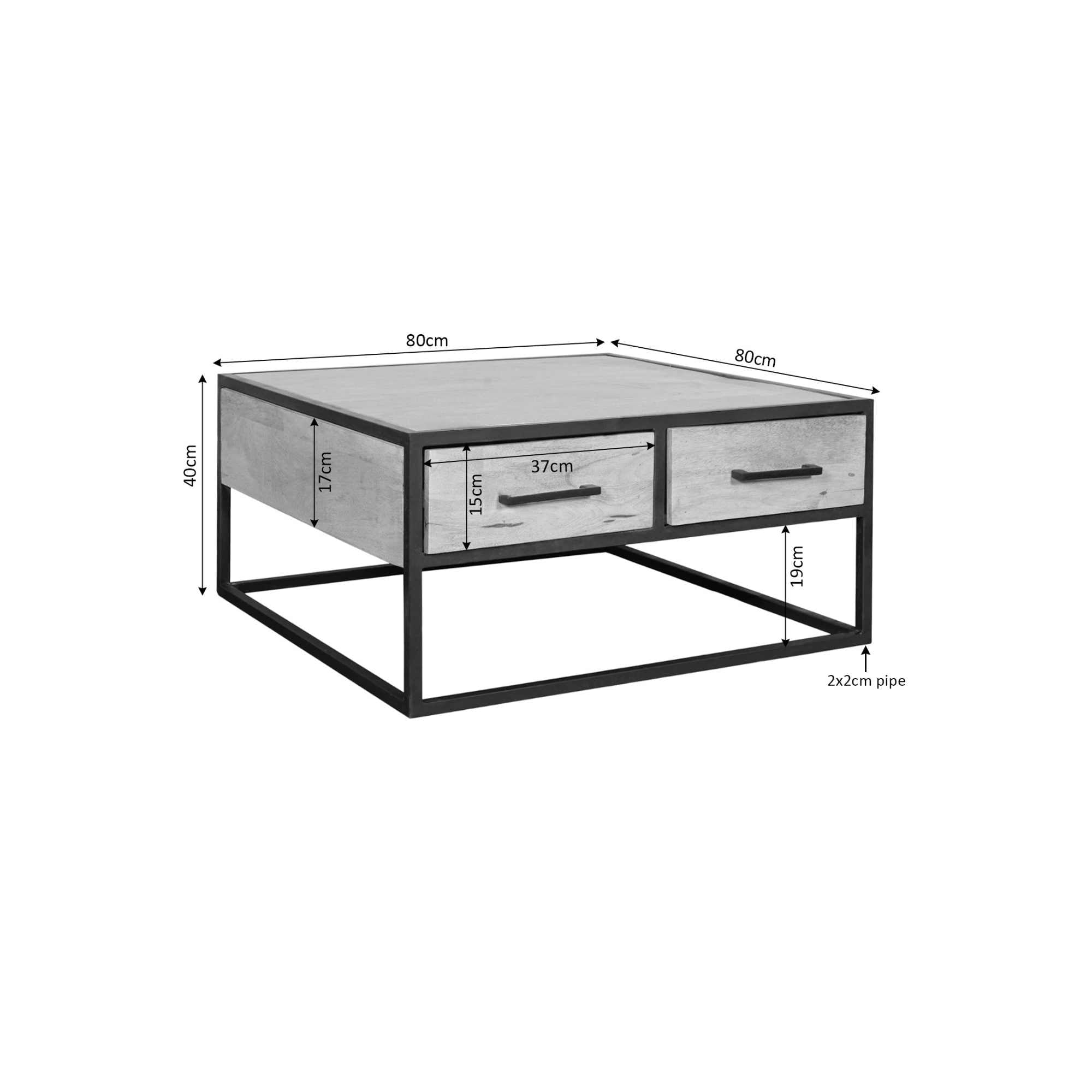 Salontafel Denver | 80x80 cm - STF