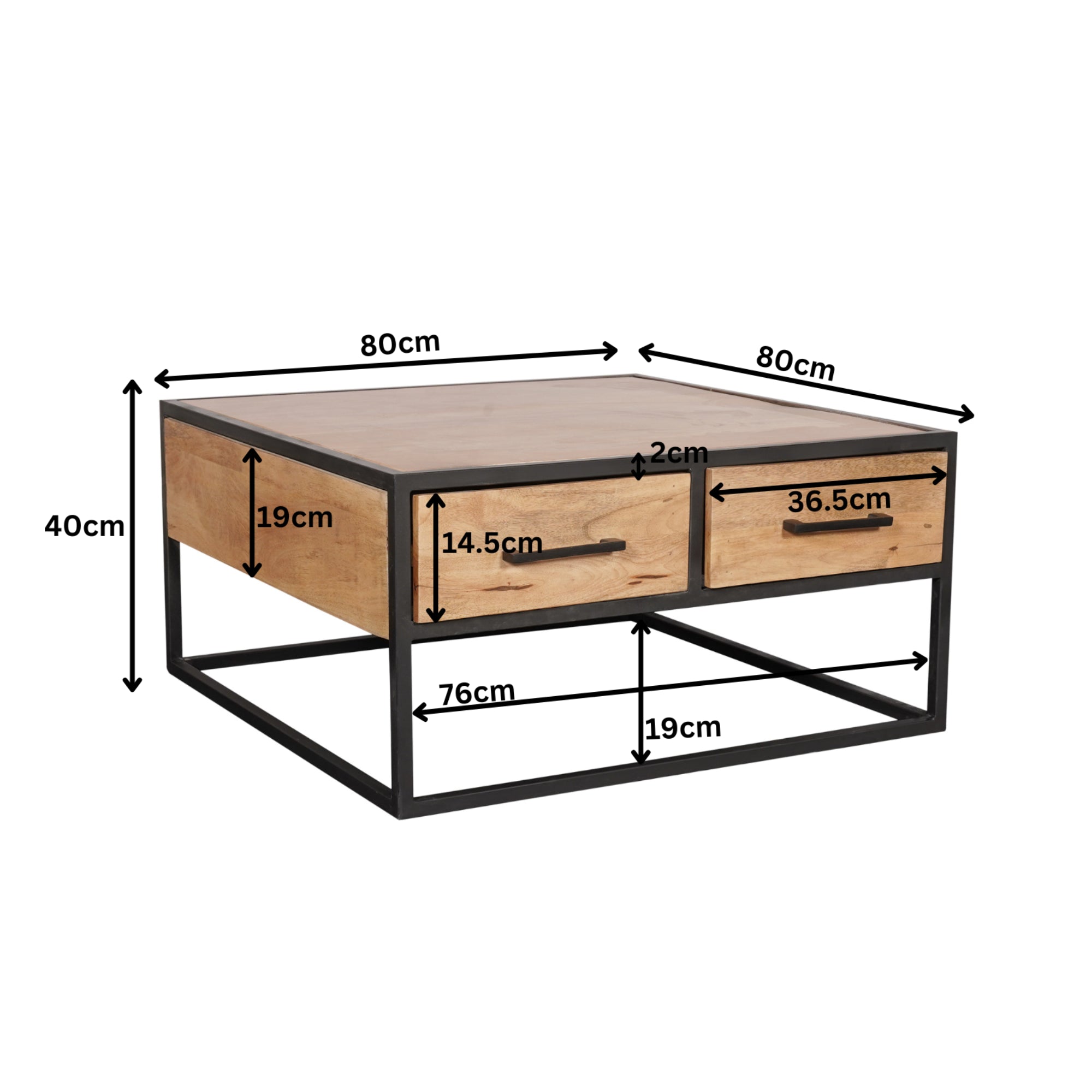 Salontafel Denver | 80x80 cm - STF