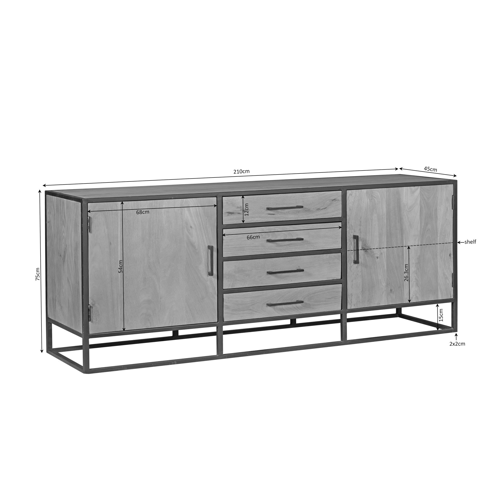 Dressoir Dakota | 210 cm - STF
