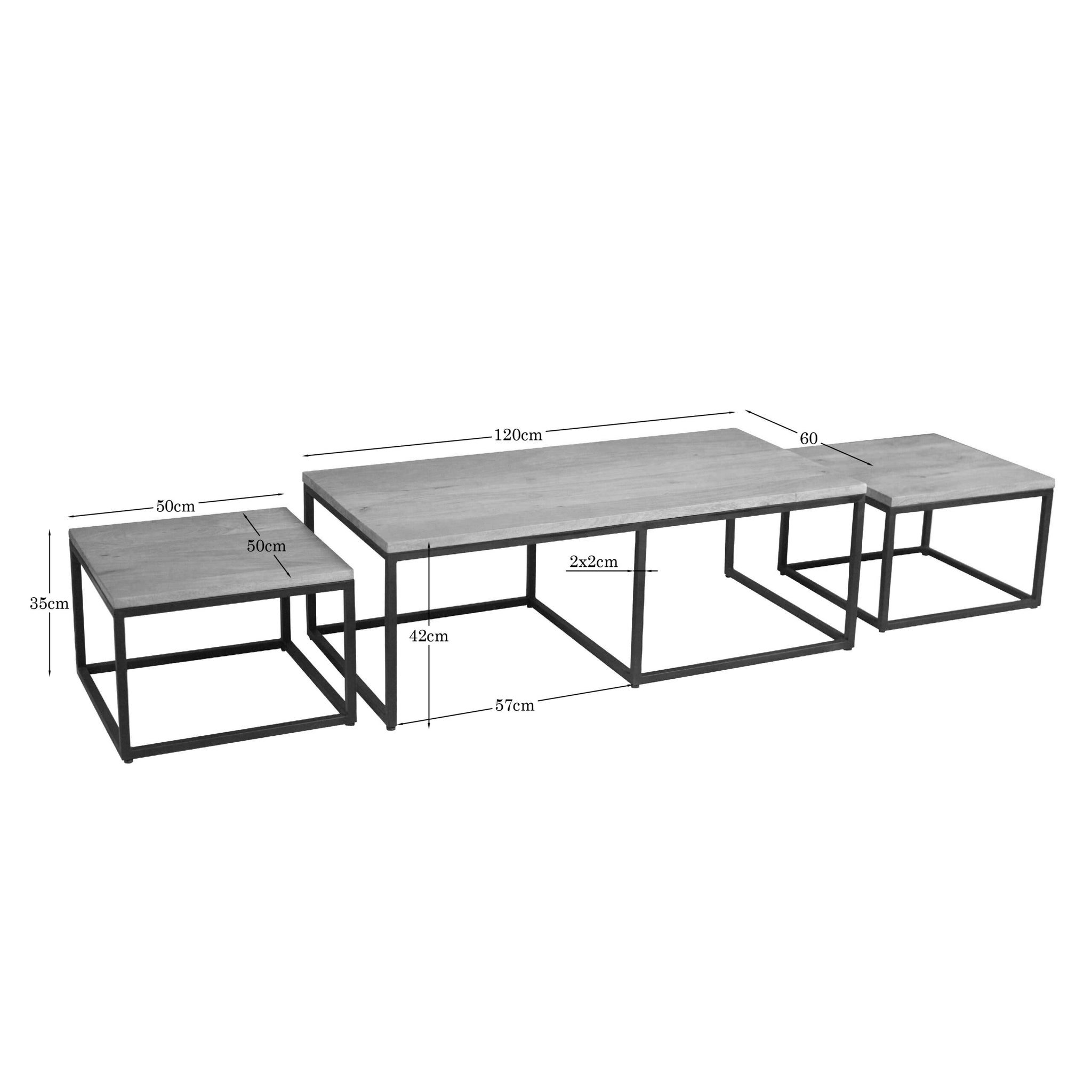 Salontafel Dakota | 120 cm | Set van 3 - STF