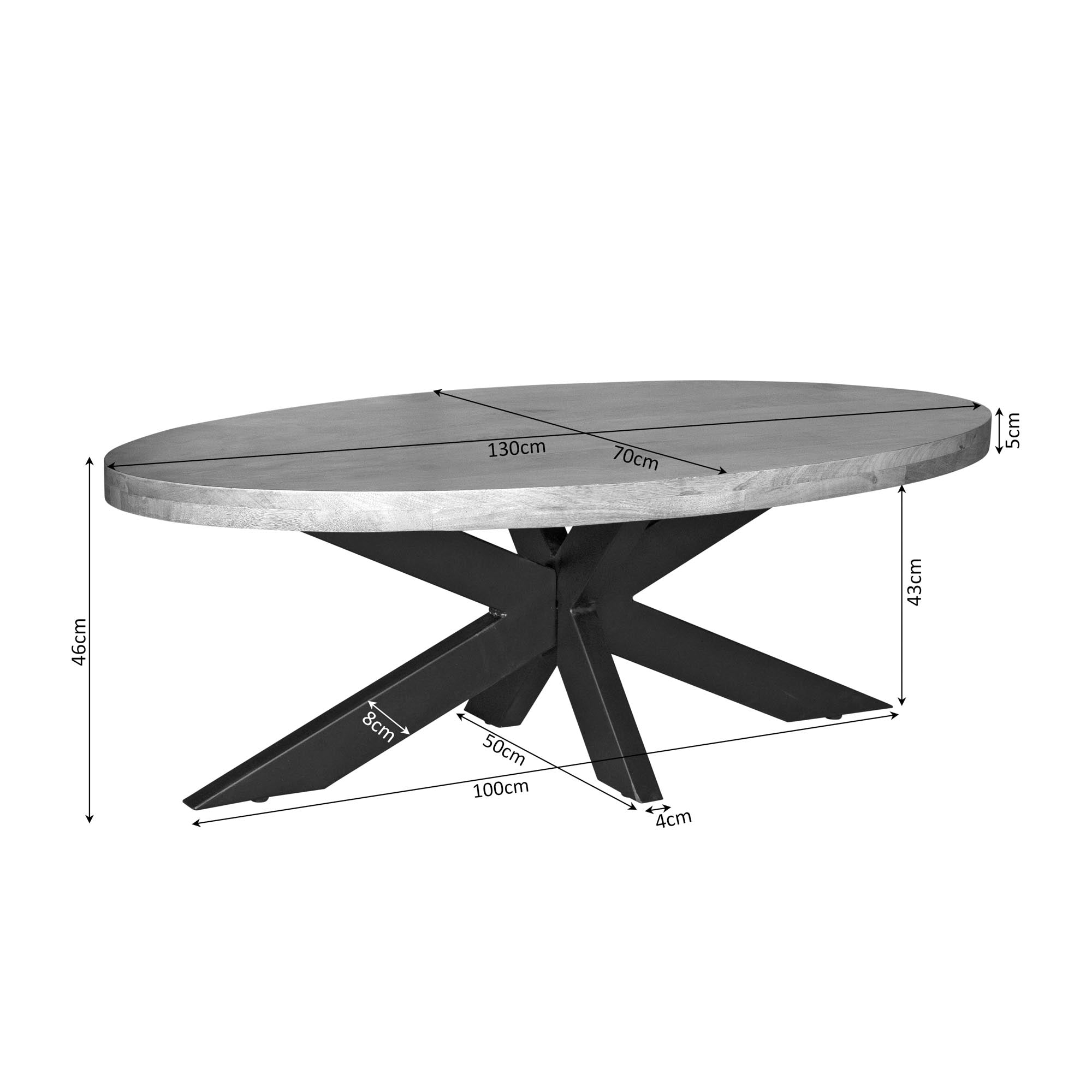 Salontafel Dakota | 130 cm | Ovaal - STF