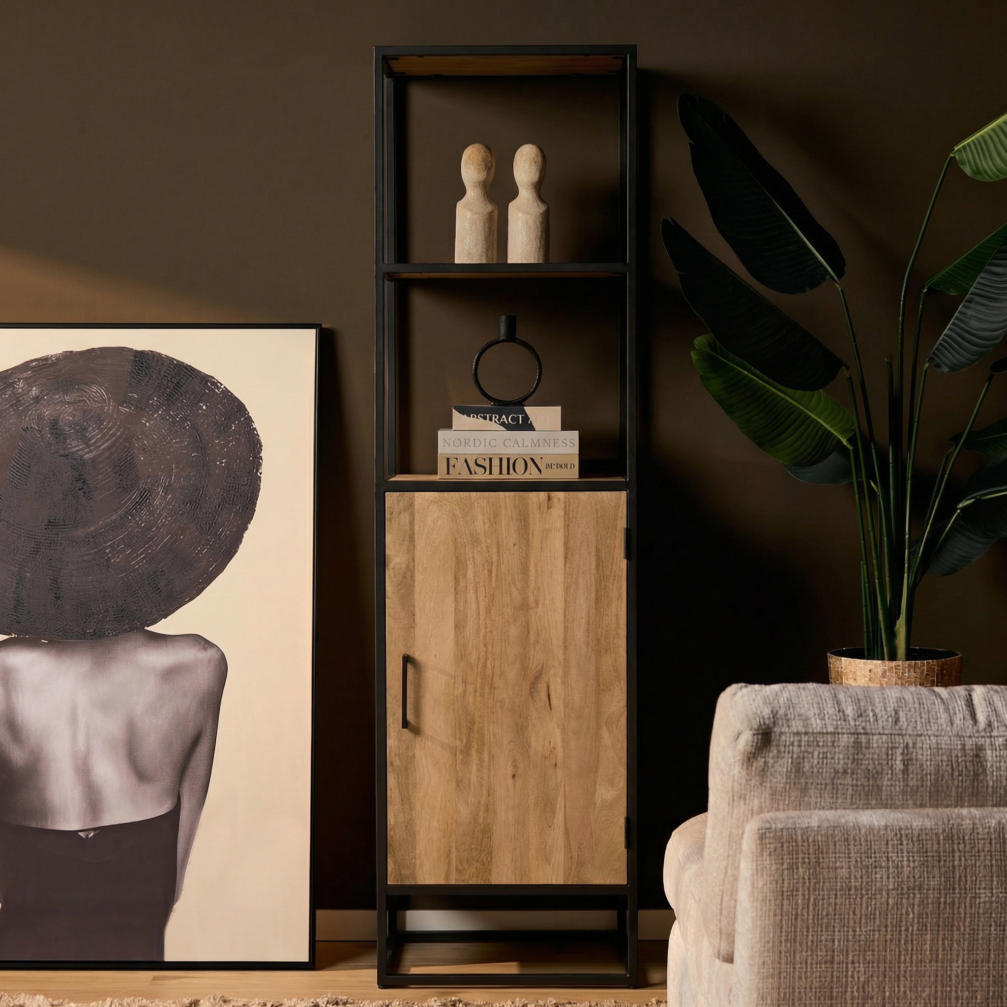 Boekenkast Dakota 1 deur | 55 cm - STF