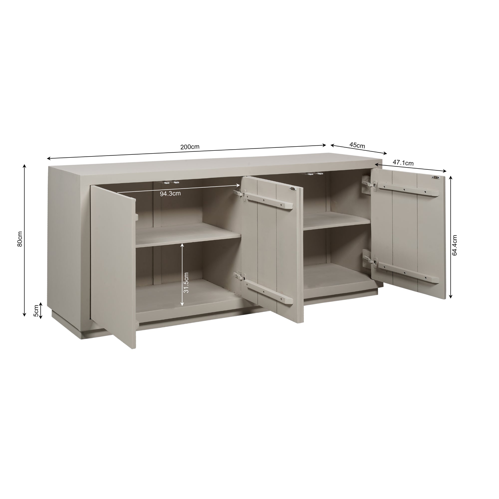 Dressoir Brussel 4 deurs | 200 cm - STF