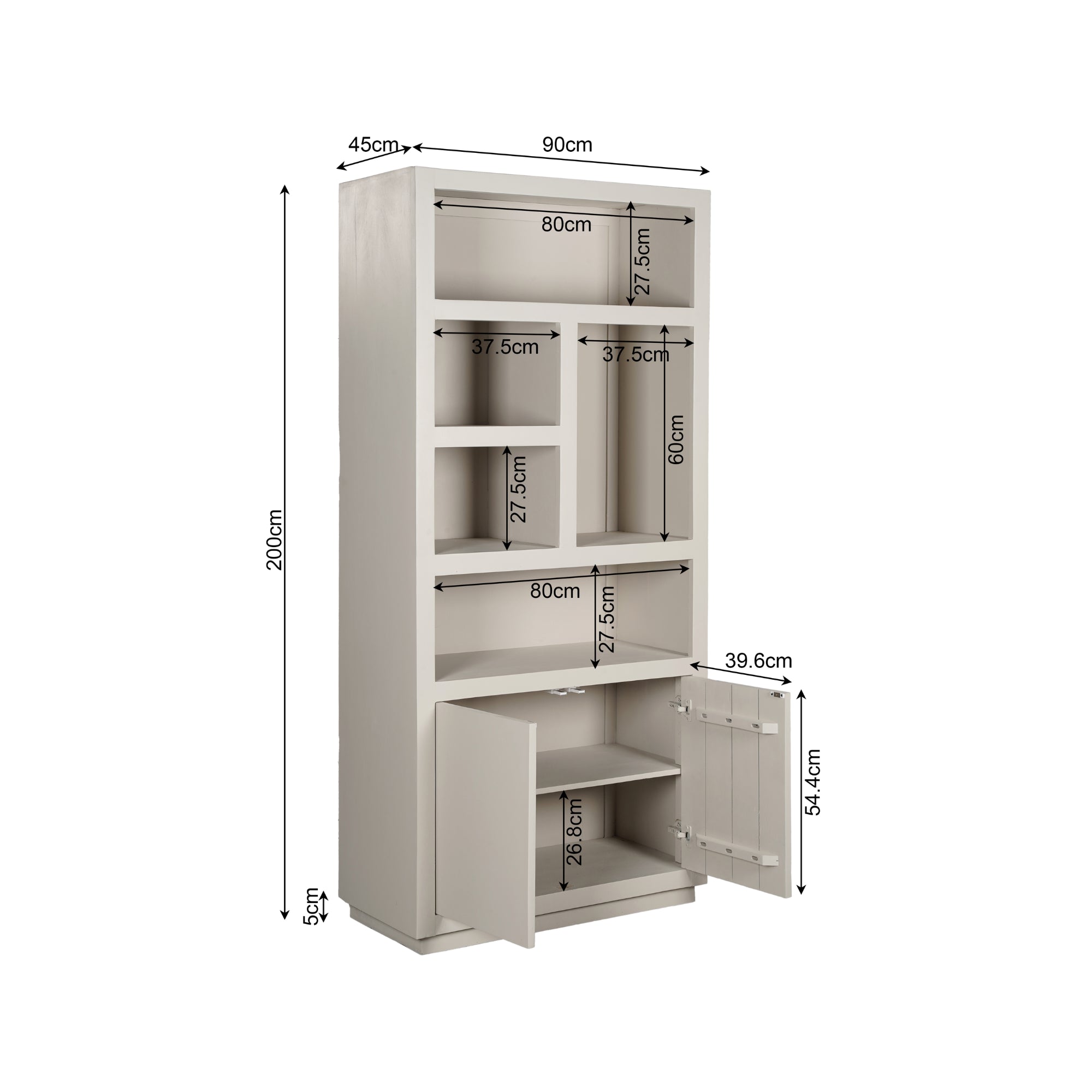 Bergkast Brussel | 5 vakken - 2 deuren