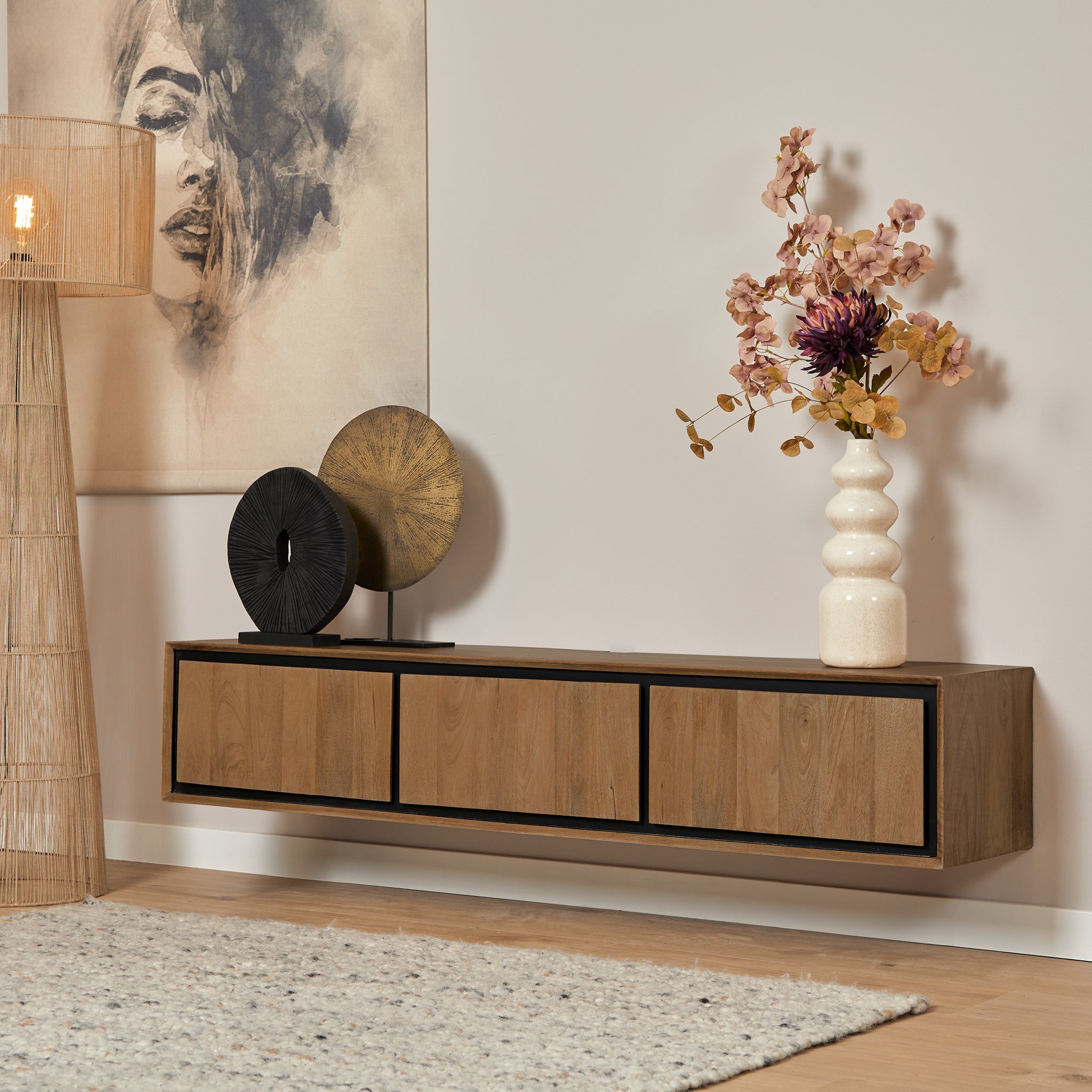 Zwevend tv-meubel RichWood | 160 cm - SF