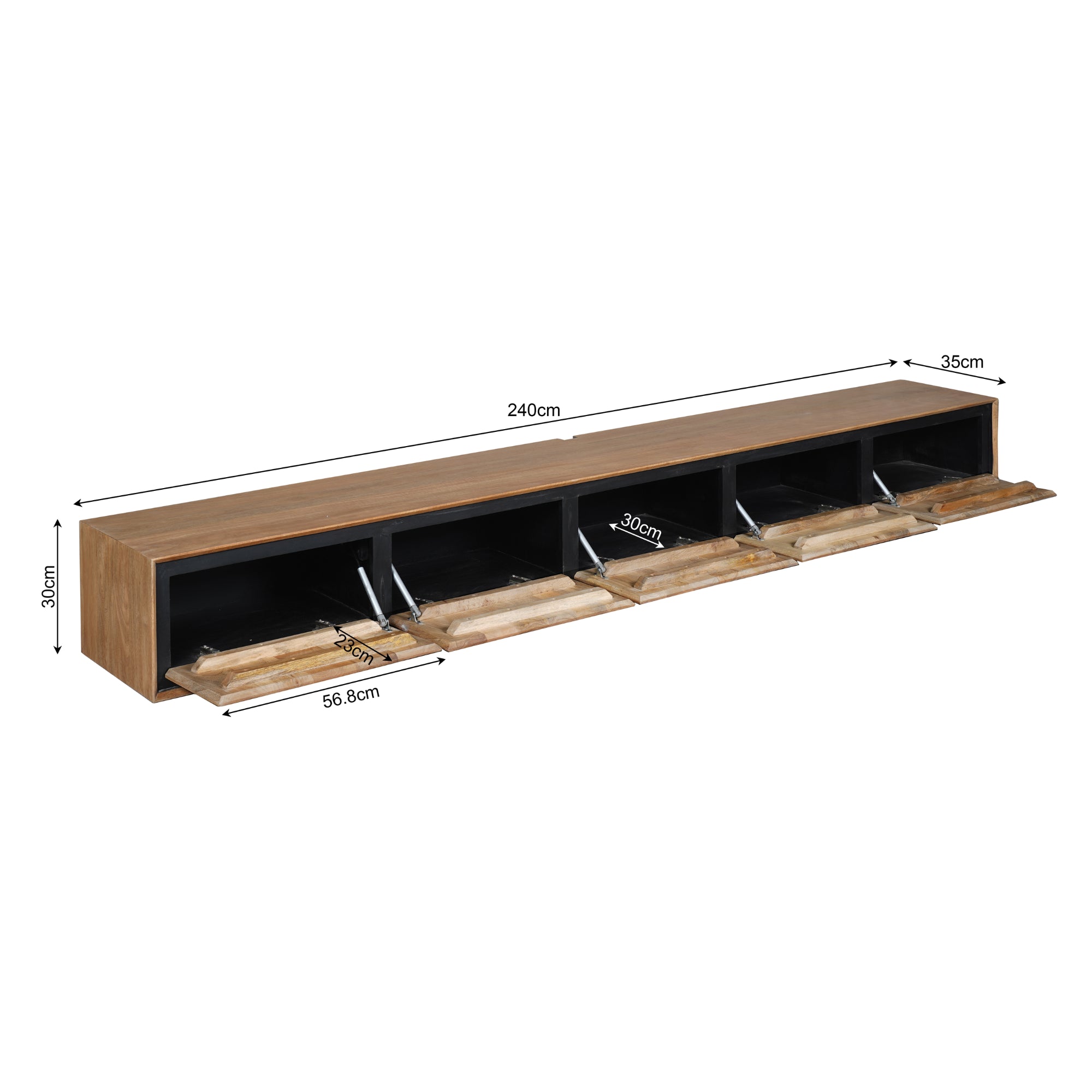 Zwevend tv-meubel RichWood | 280 cm - SF