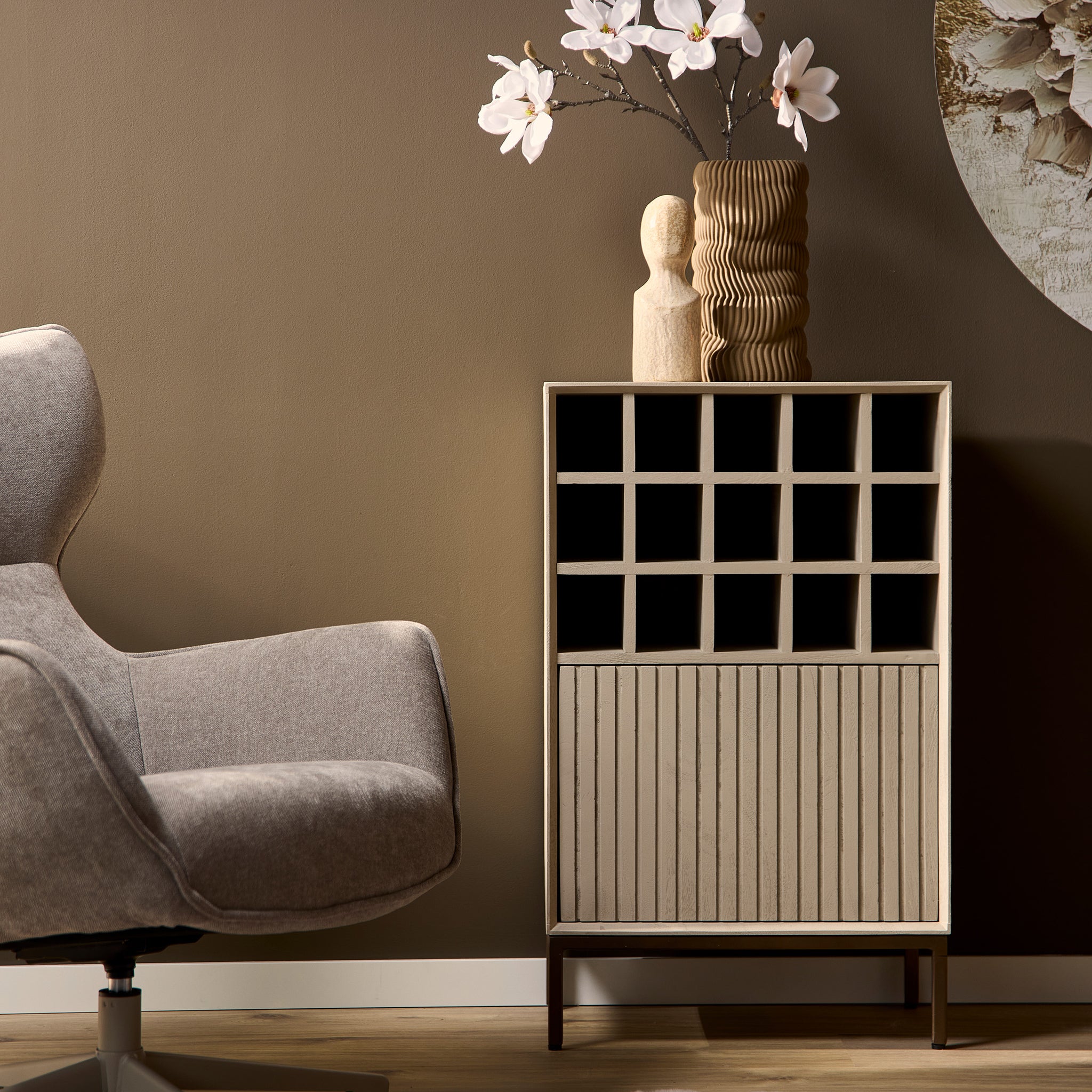 Wijnkast Madison Zand | 55 cm - STF