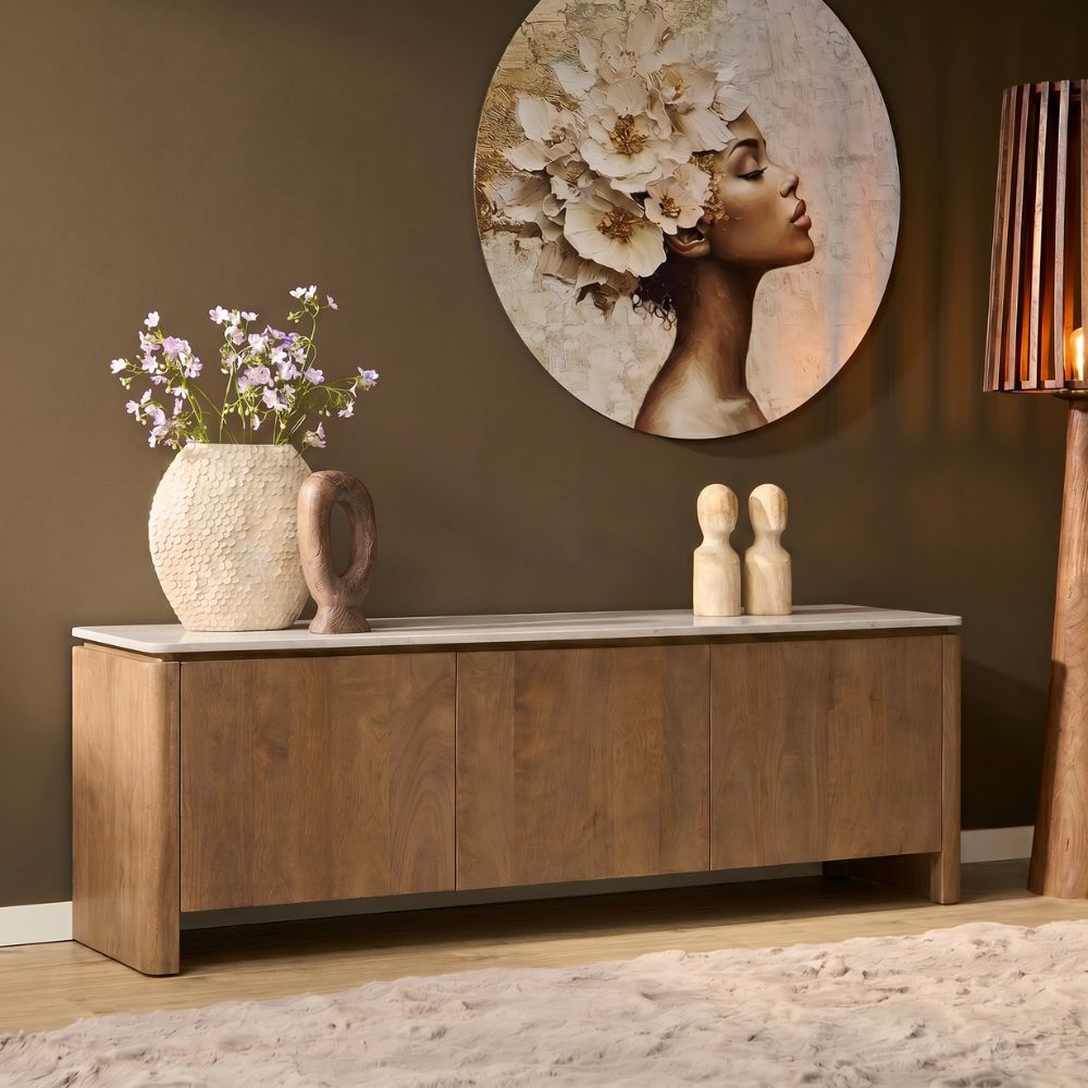 tv-meubel Dallas naturel 165 mangohout - STF