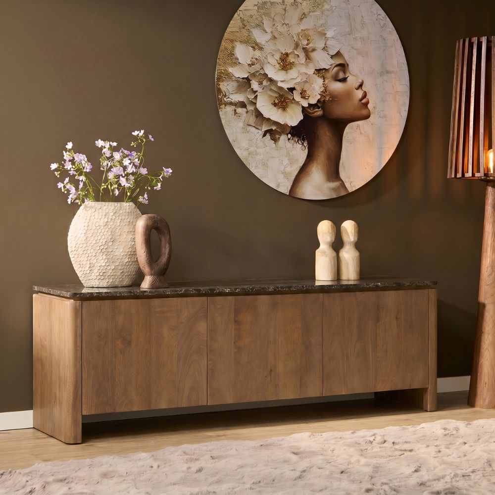 tv-meubel Dallas naturel 165 mangohout - STF