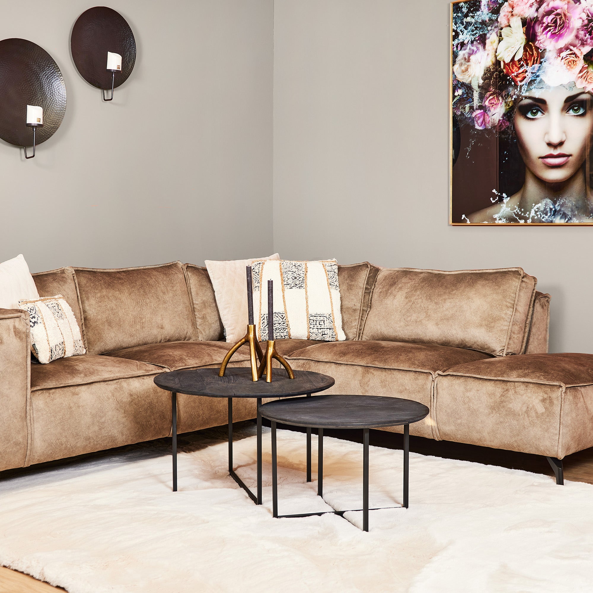 Table basse Arlington noire | Lot de 2 - STF