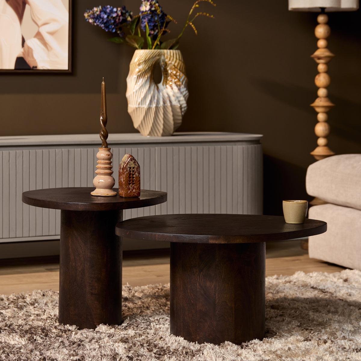 Salontafel Mirre | Bruin | Set van 2 - STF