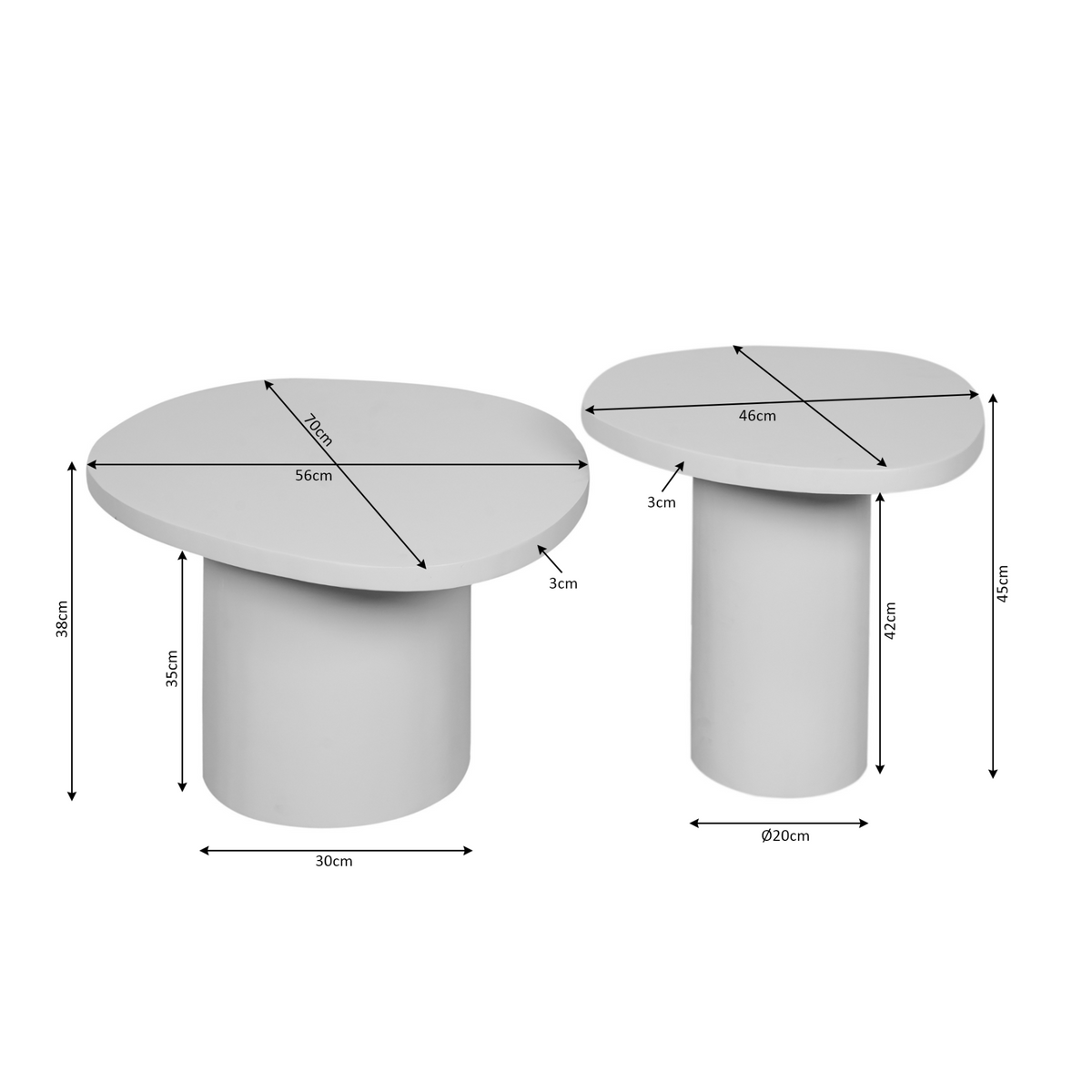 Salontafel Mirre | Bruin | Set van 2 - STF
