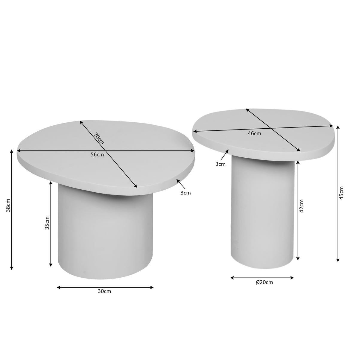 Salontafel Mirre | Bruin | Set van 2 - STF