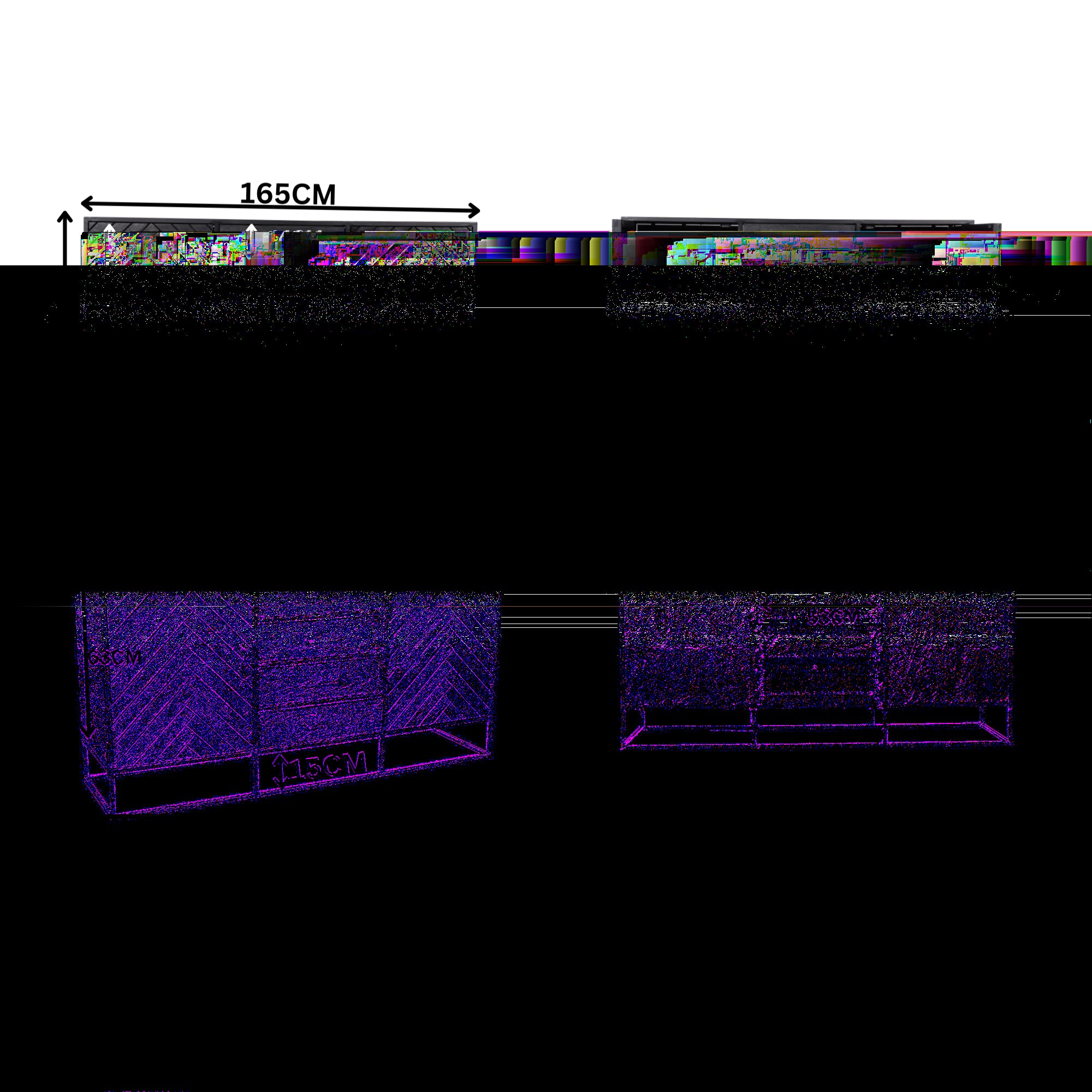 Bergkast Brussel Zwart | 5 vakken - 2 deuren
