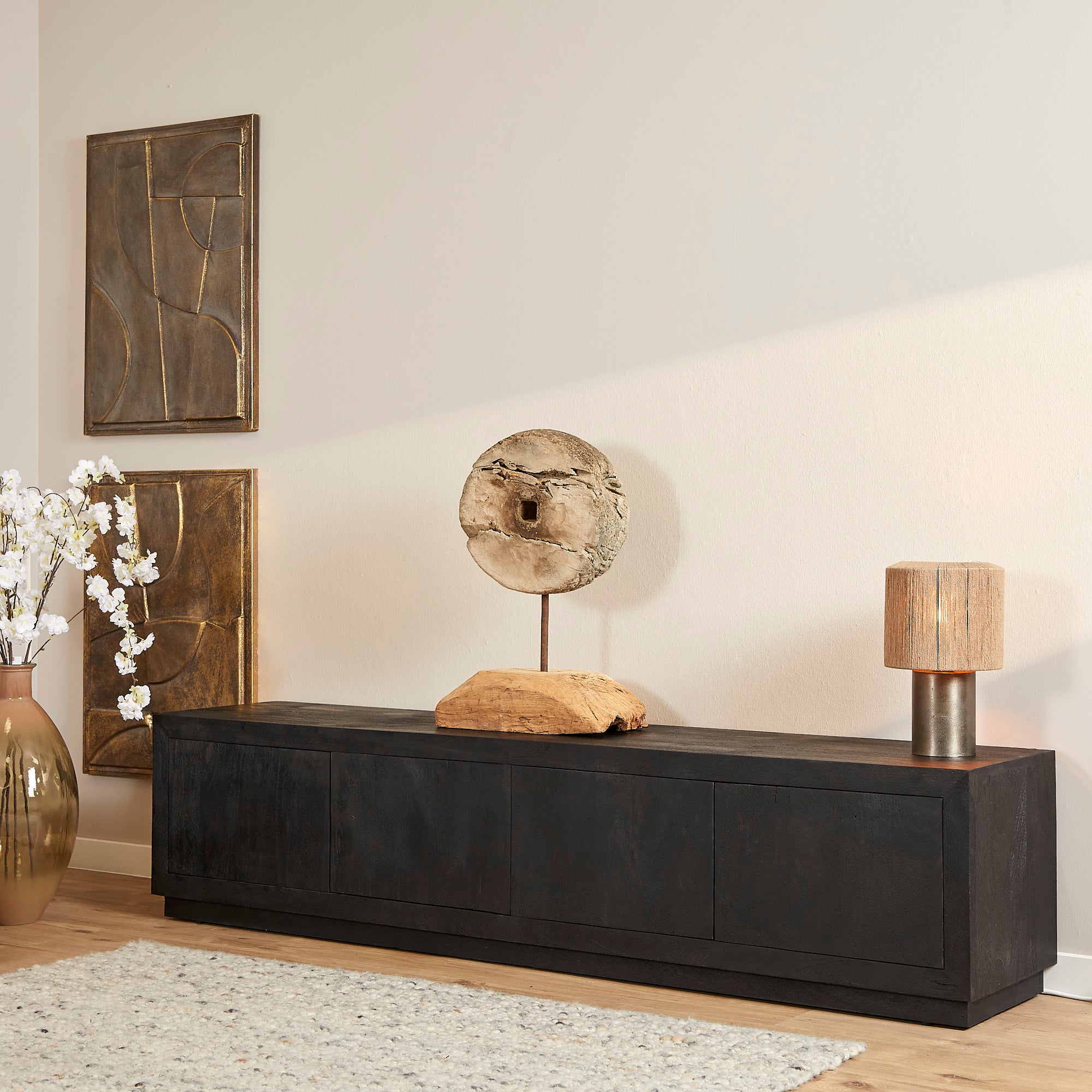 TV-meubel Brussel Zwart | 200 cm - STF