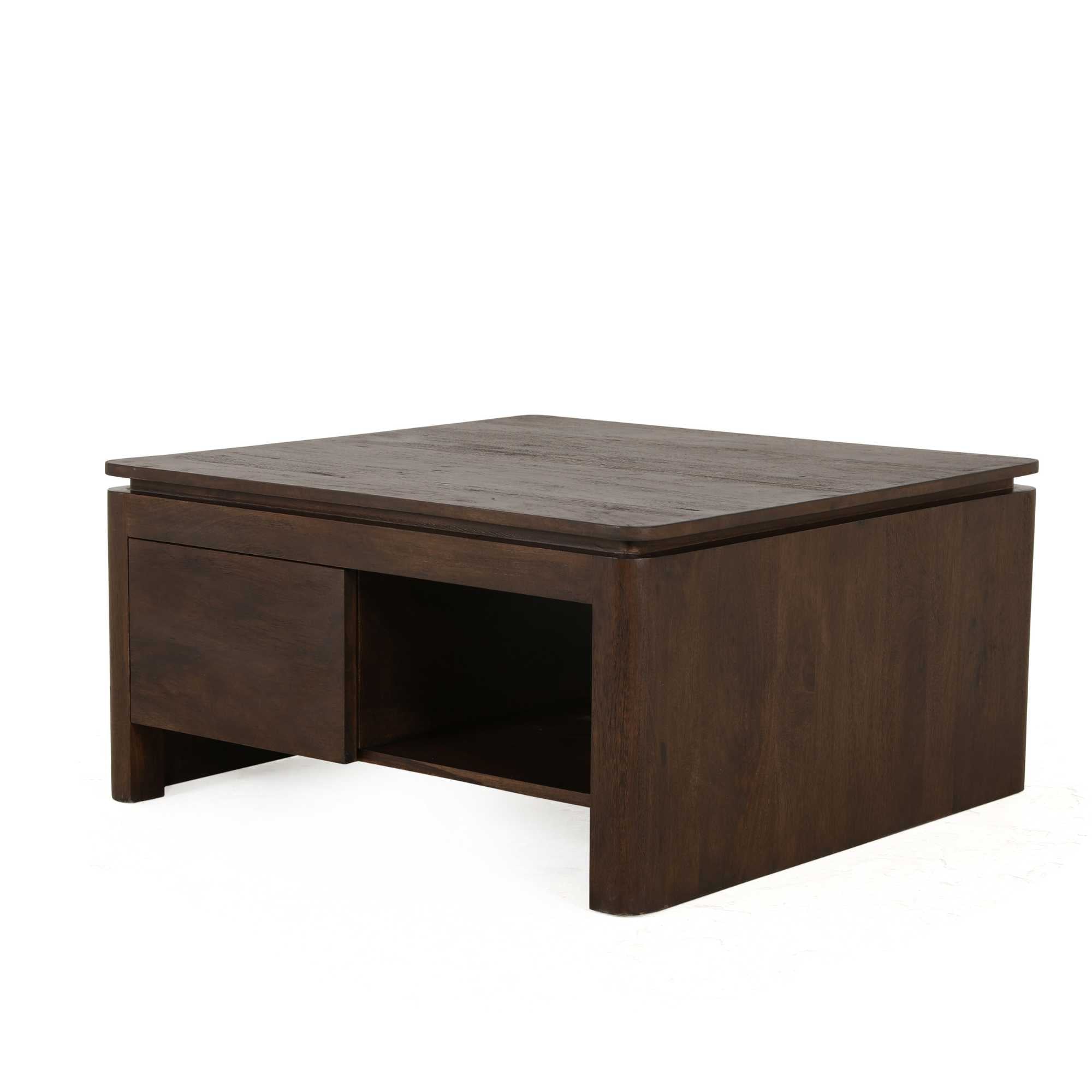 Vierkante salontafel Dallas bruin 80 mangohout - STF
