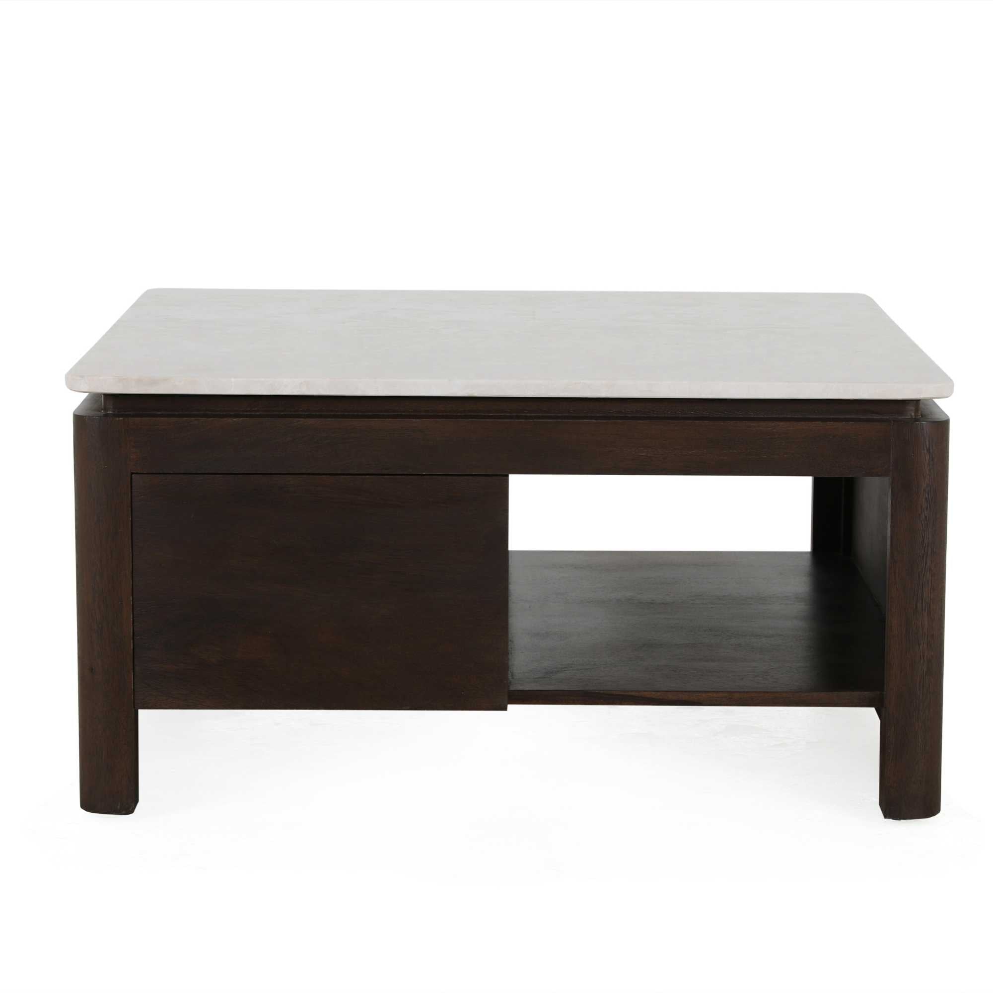 Vierkante salontafel Dallas bruin 80 mangohout - STF