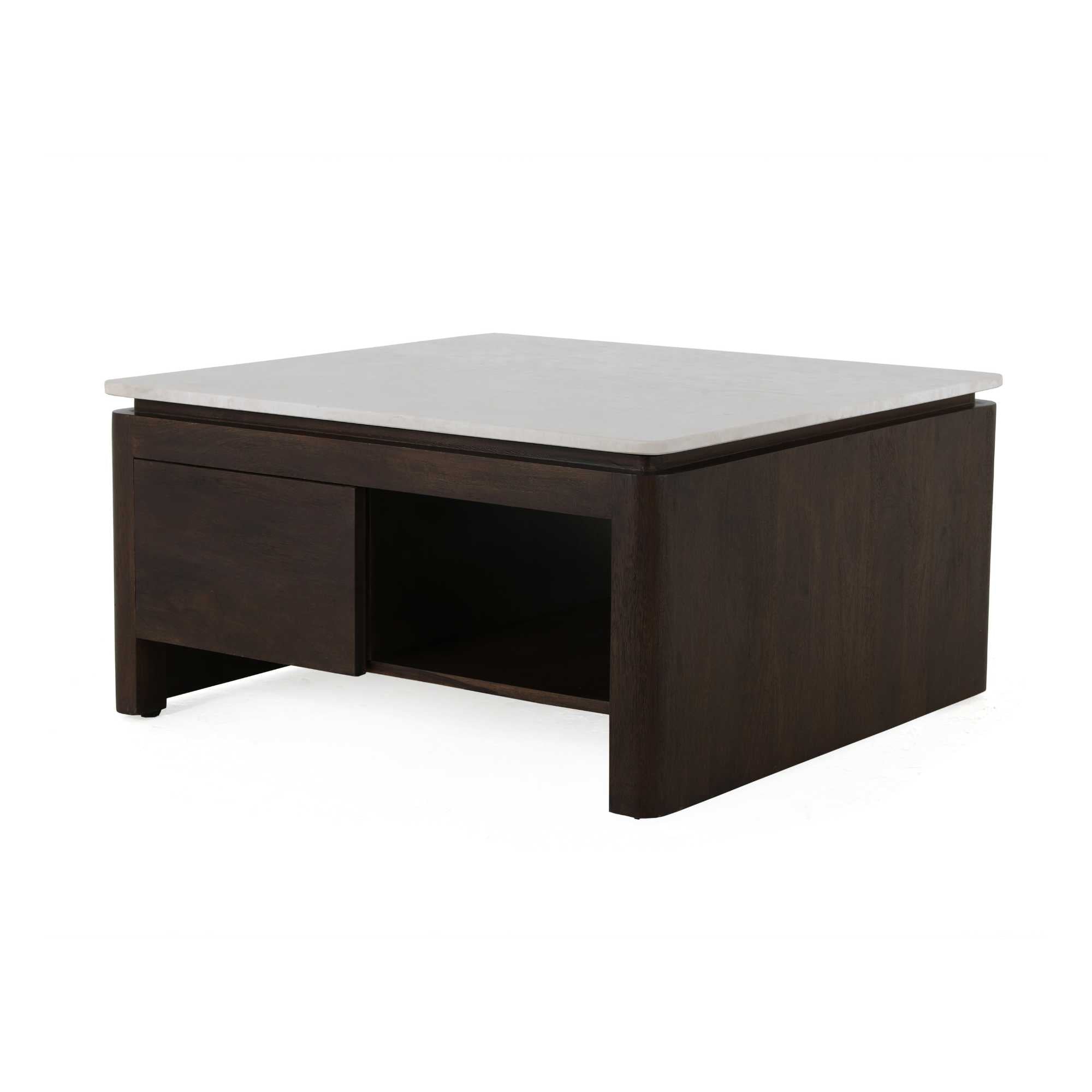 Vierkante salontafel Dallas bruin 80 mangohout - STF