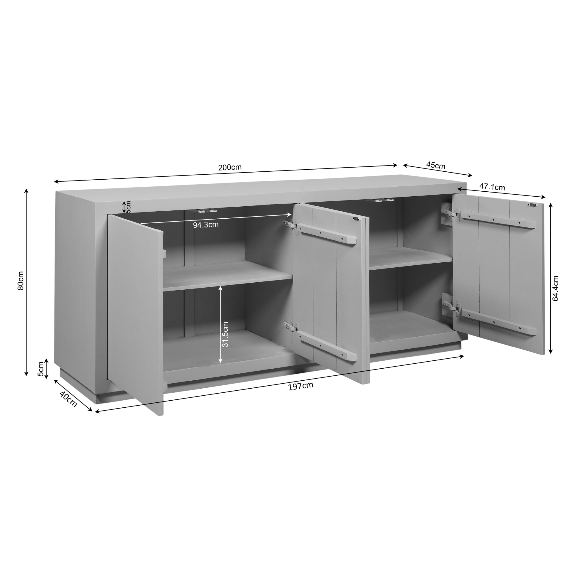 Buffet Bruxelles marron | 200 cm - STF