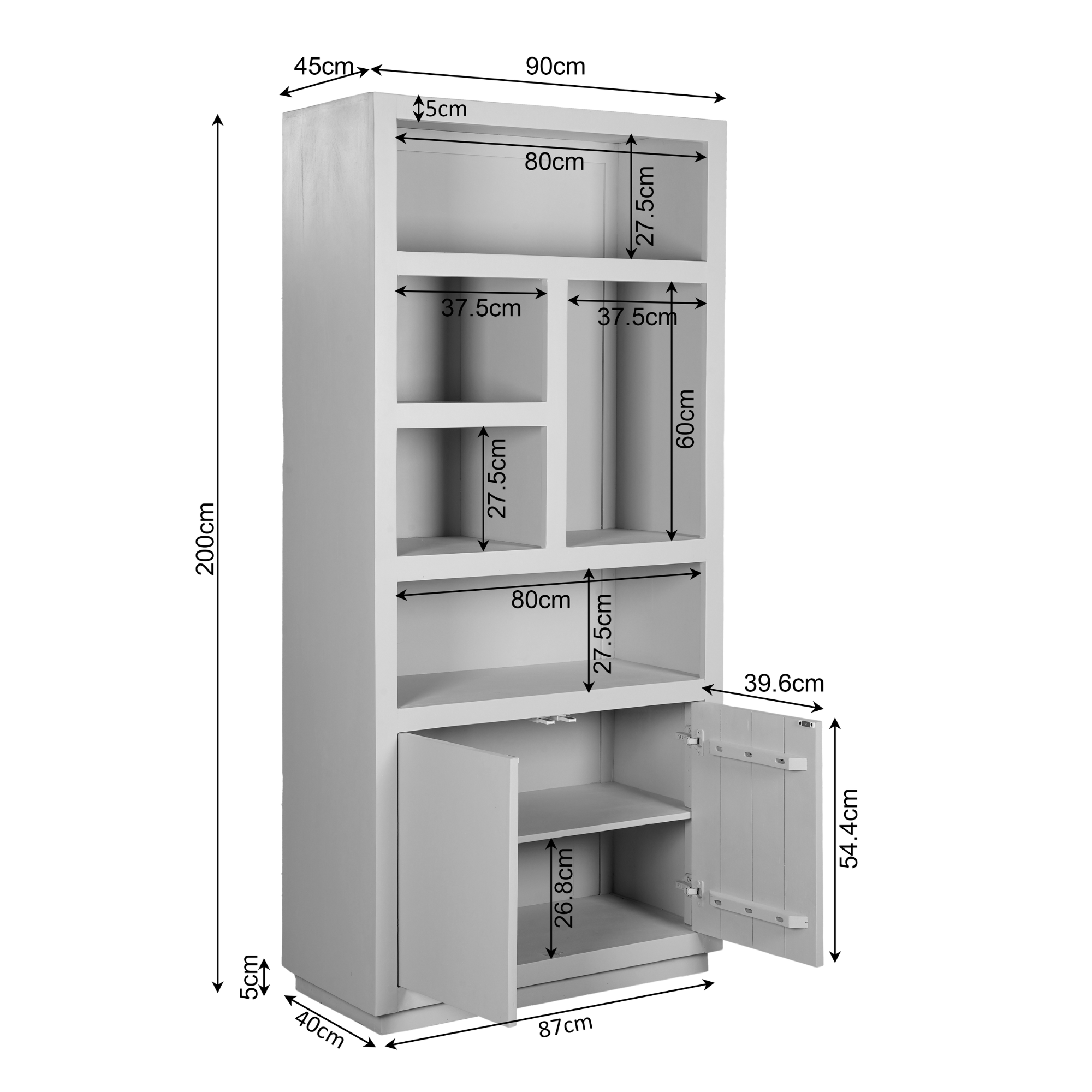 Armoire de rangement Bruxelles marron | 90 cm - STF
