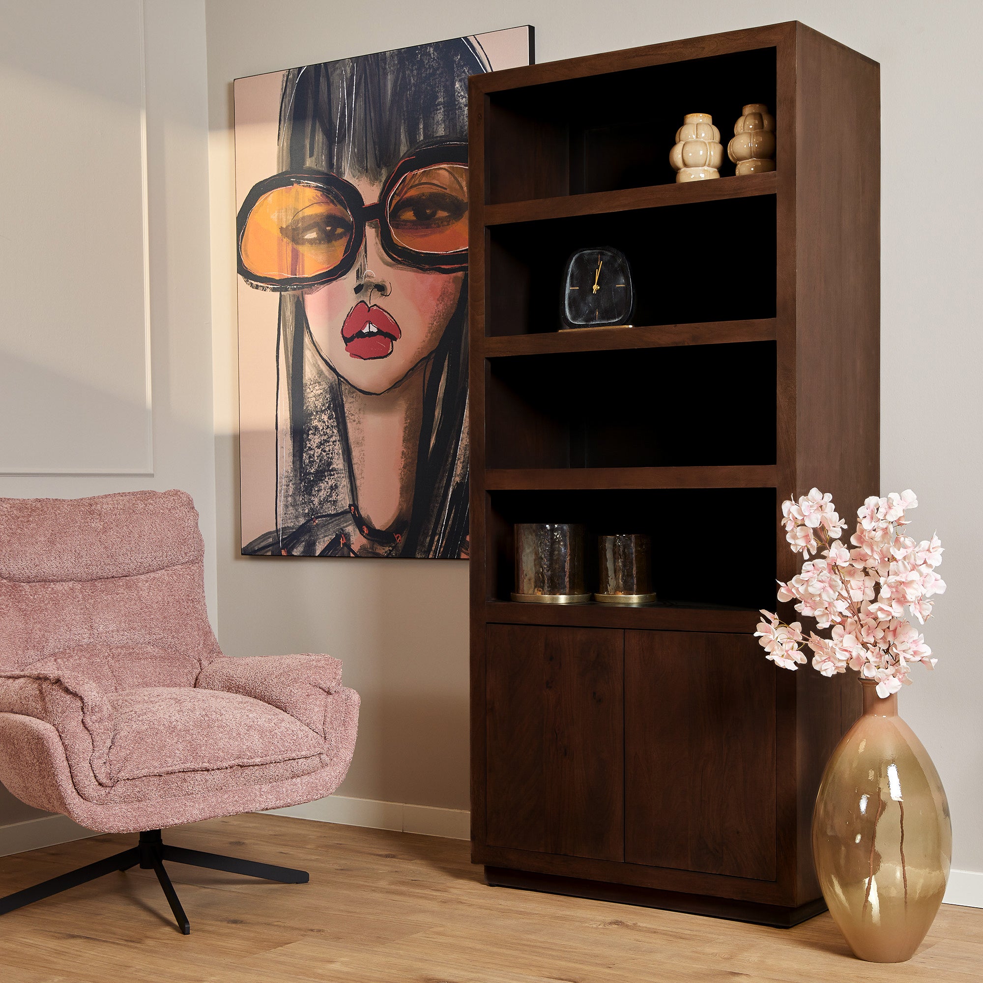 Boekenkast Brussel Bruin | 90 cm - STF