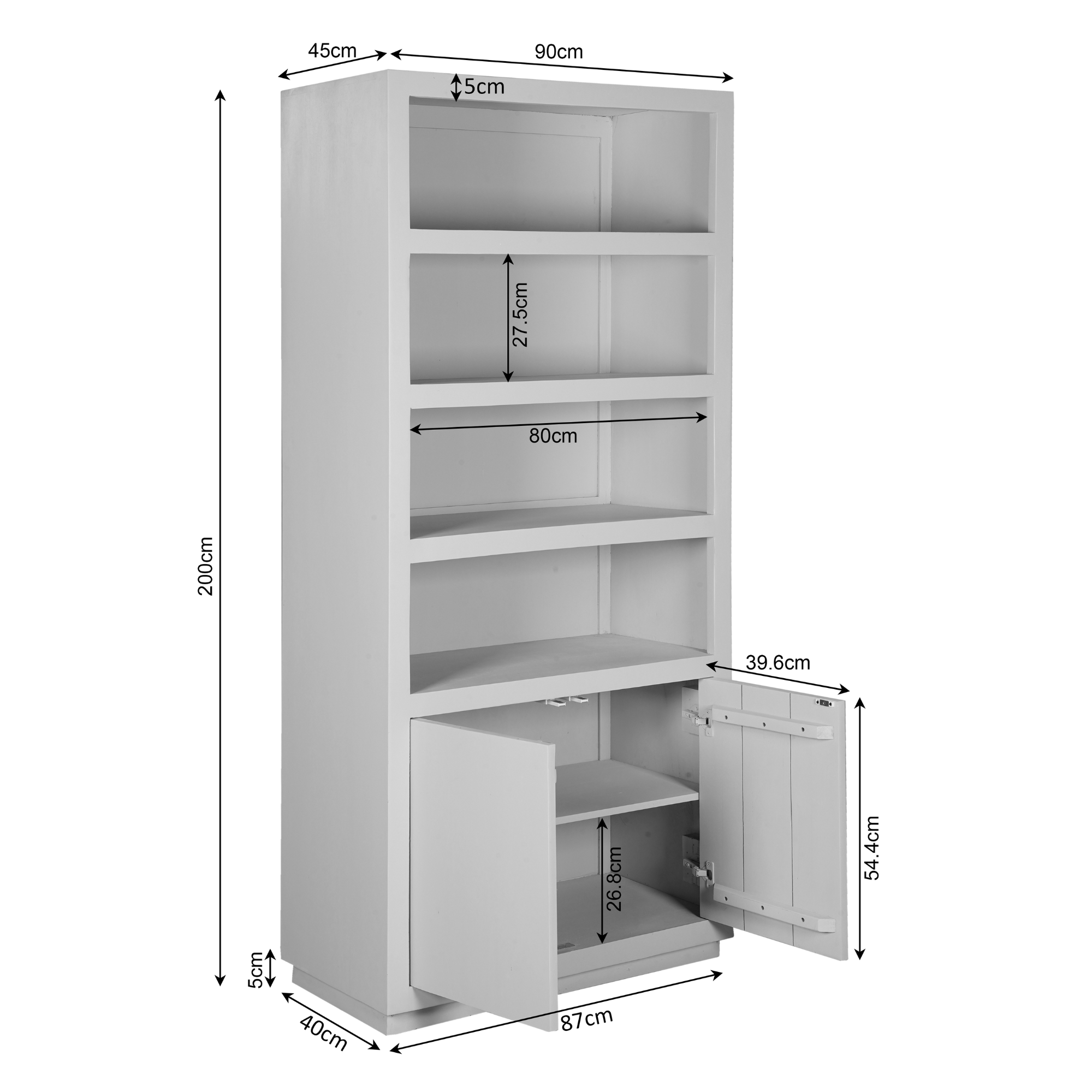 Boekenkast Brussel Bruin | 90 cm - STF