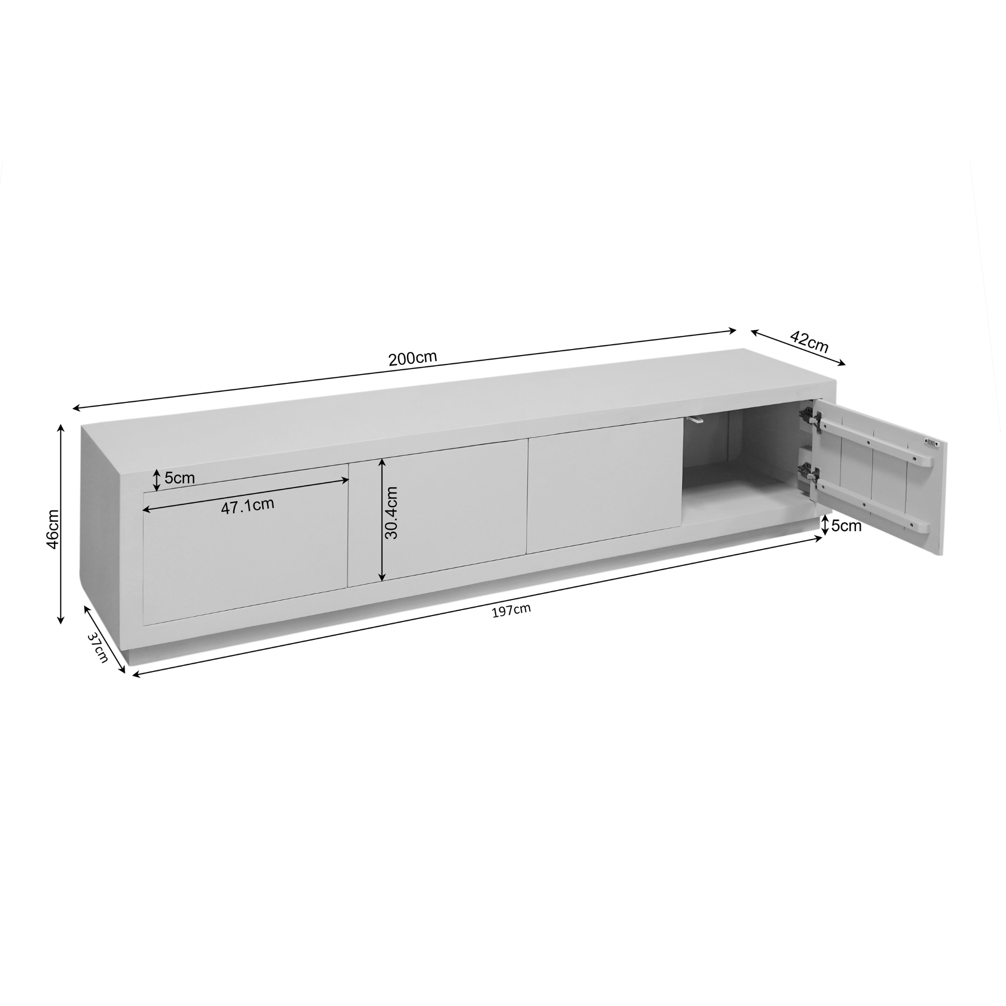 Meuble TV Brussels Brown | 200 cm - STF