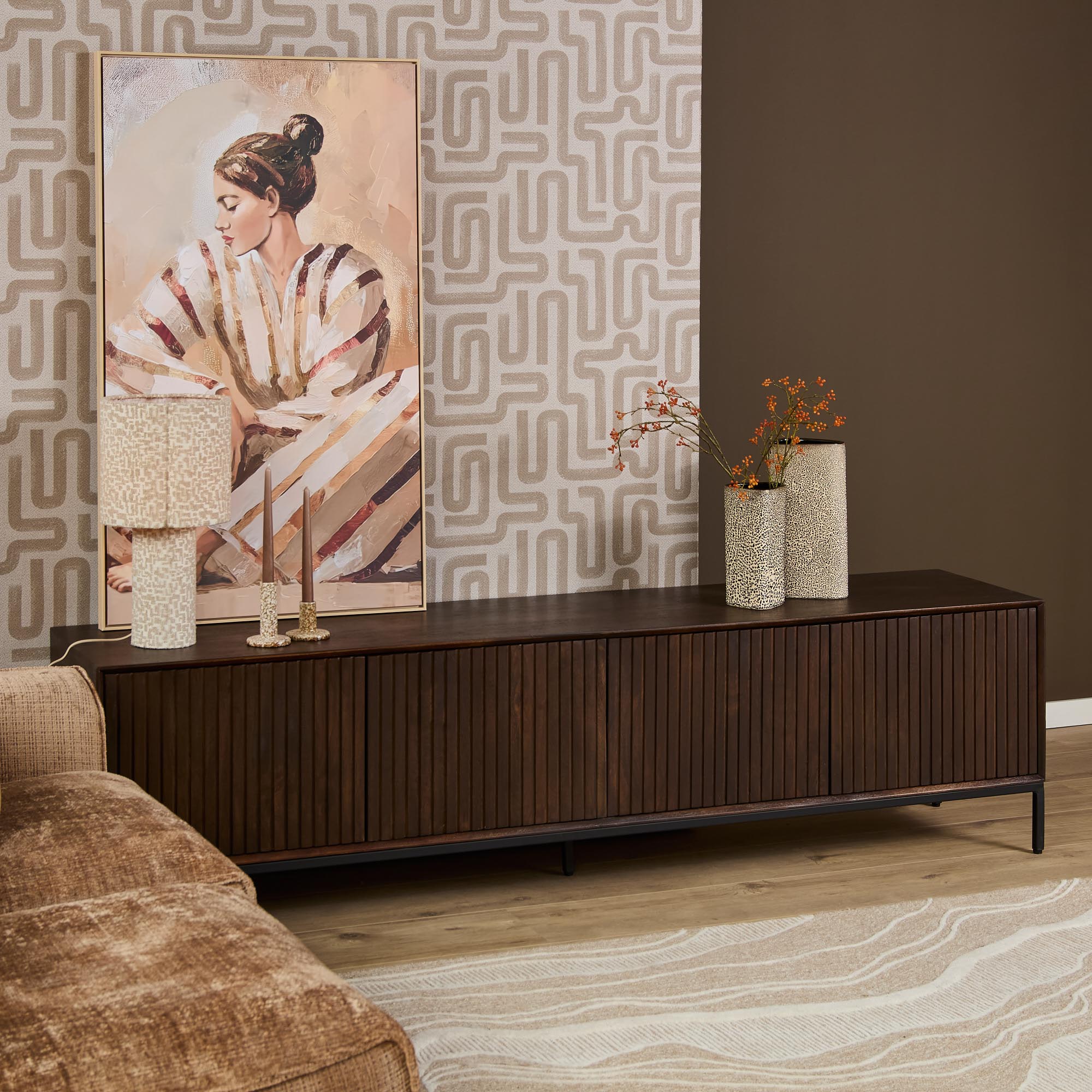 Meuble TV Madison marron | 210 cm - STF