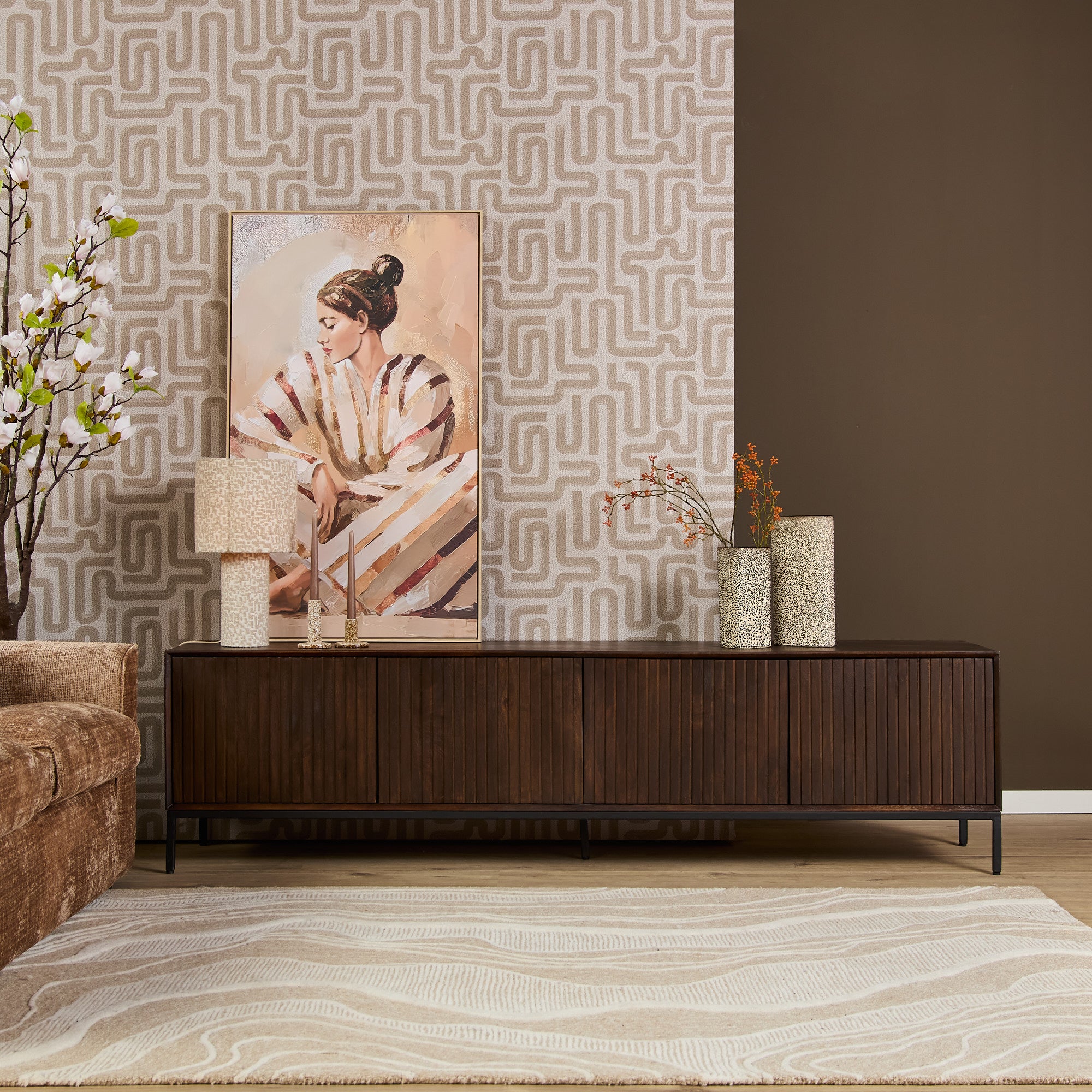 Meuble TV Madison marron | 210 cm - STF