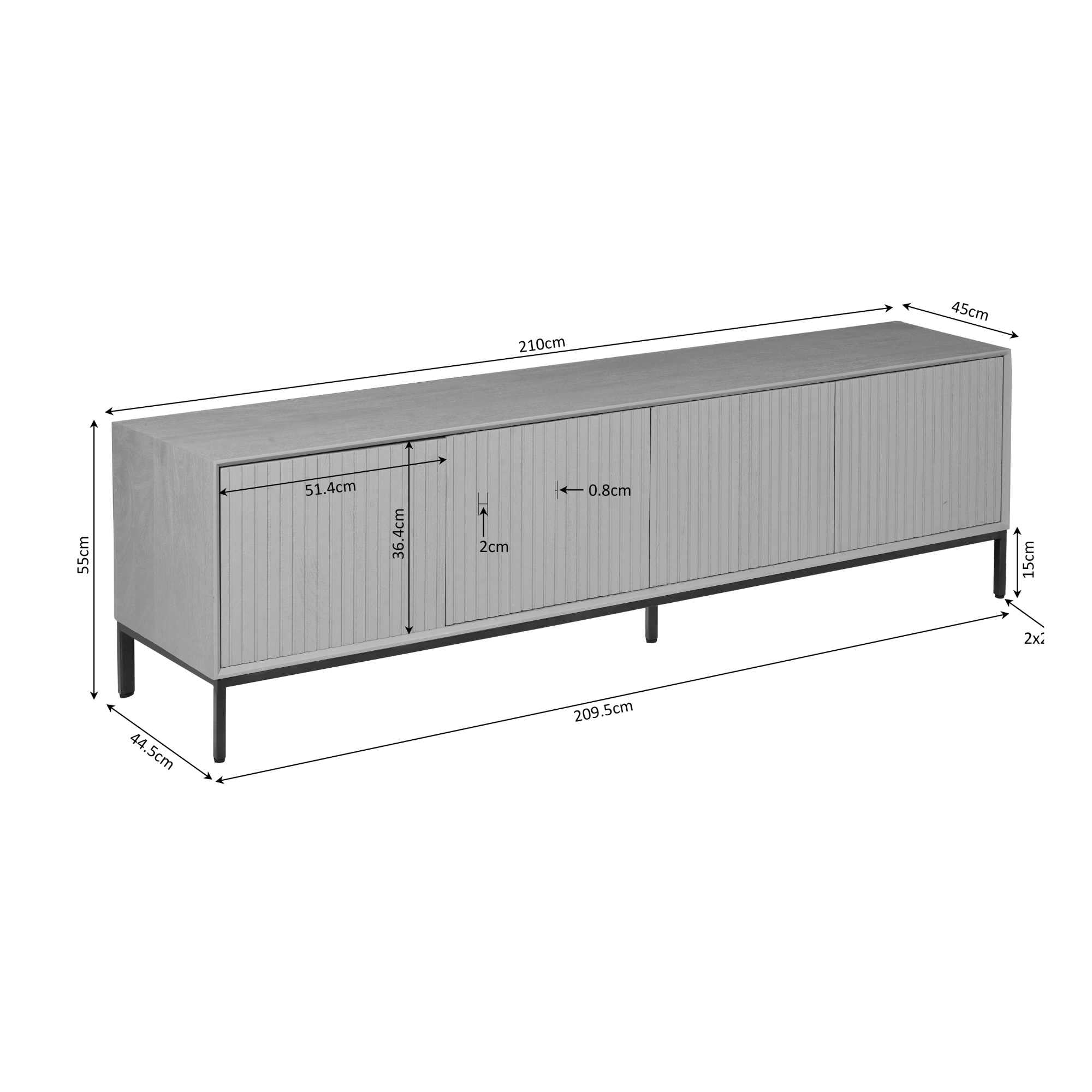 Meuble TV Madison marron | 210 cm - STF