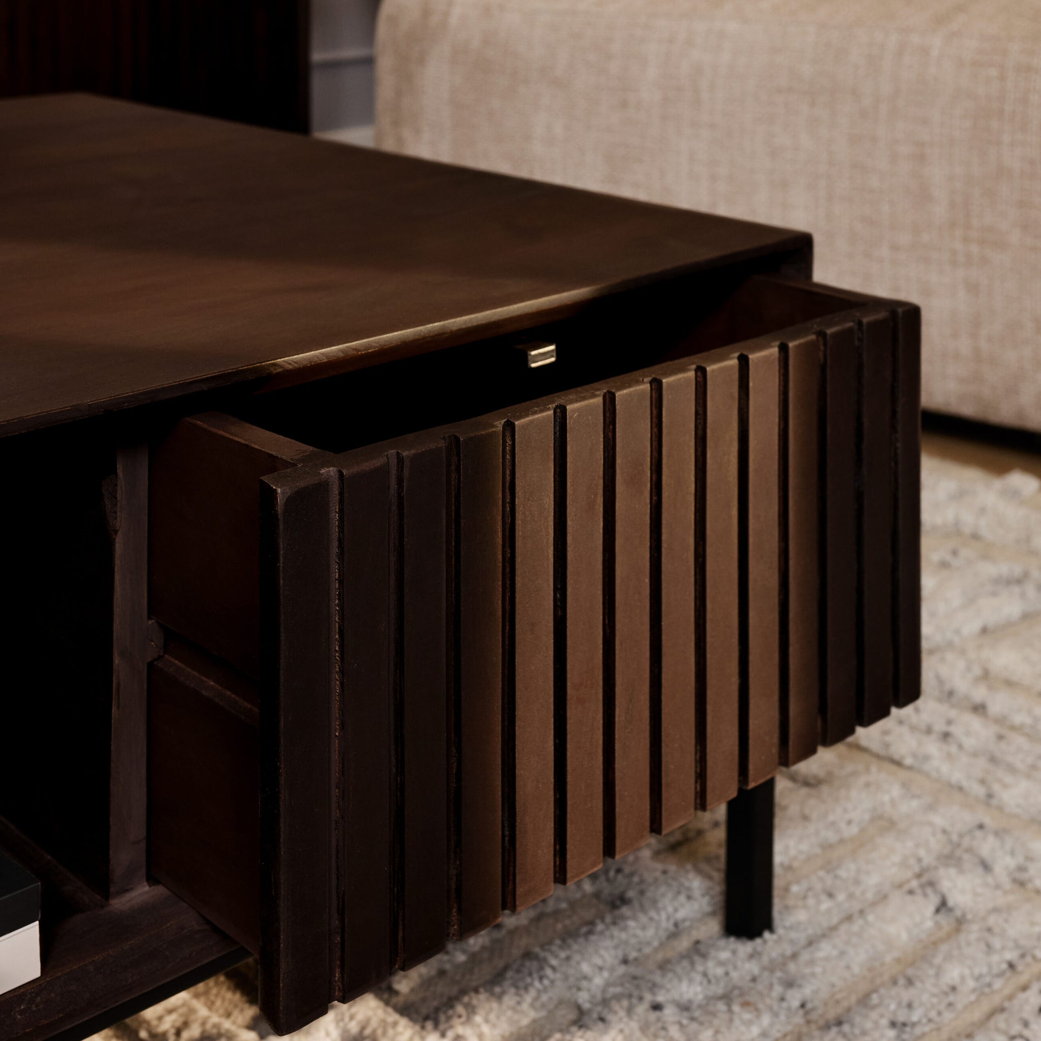Table basse Madison Brune | 80 cm | Carrée - STF